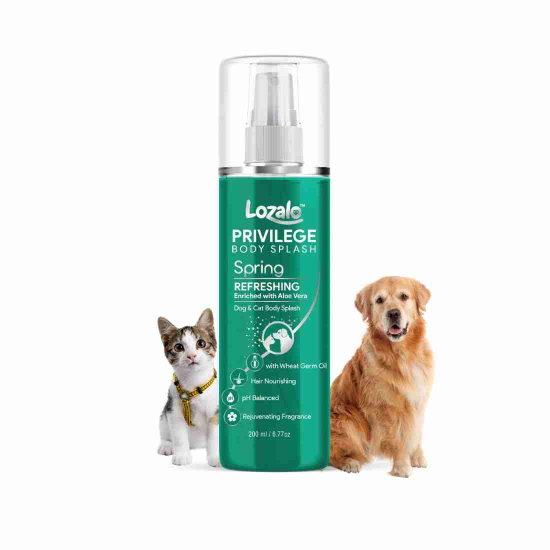 Lozalo Privilege Splash Body Splash Refreshing Grooming Spray for Dogs & Cats, 200 ml