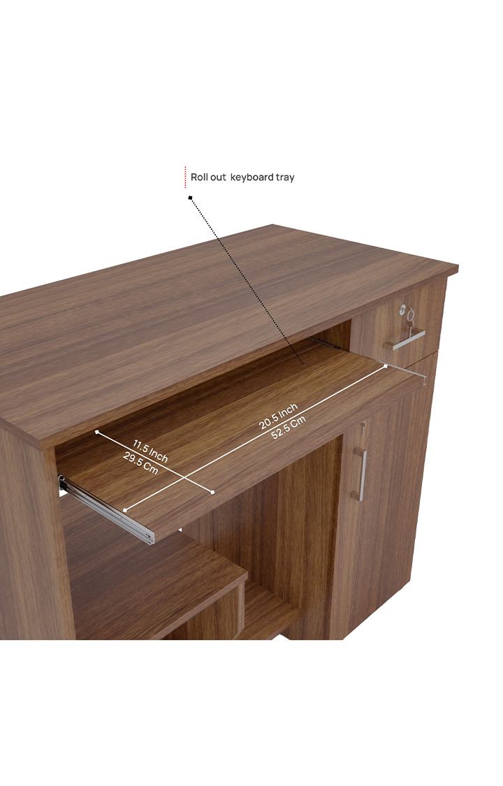 neudot Relish Engineered Wood Study Table | Multi-Purpose Study Table | Computer Table for Students | Office Table with Drawers | Desk for Work from Home | 1 Year Warranty - Leon Teak