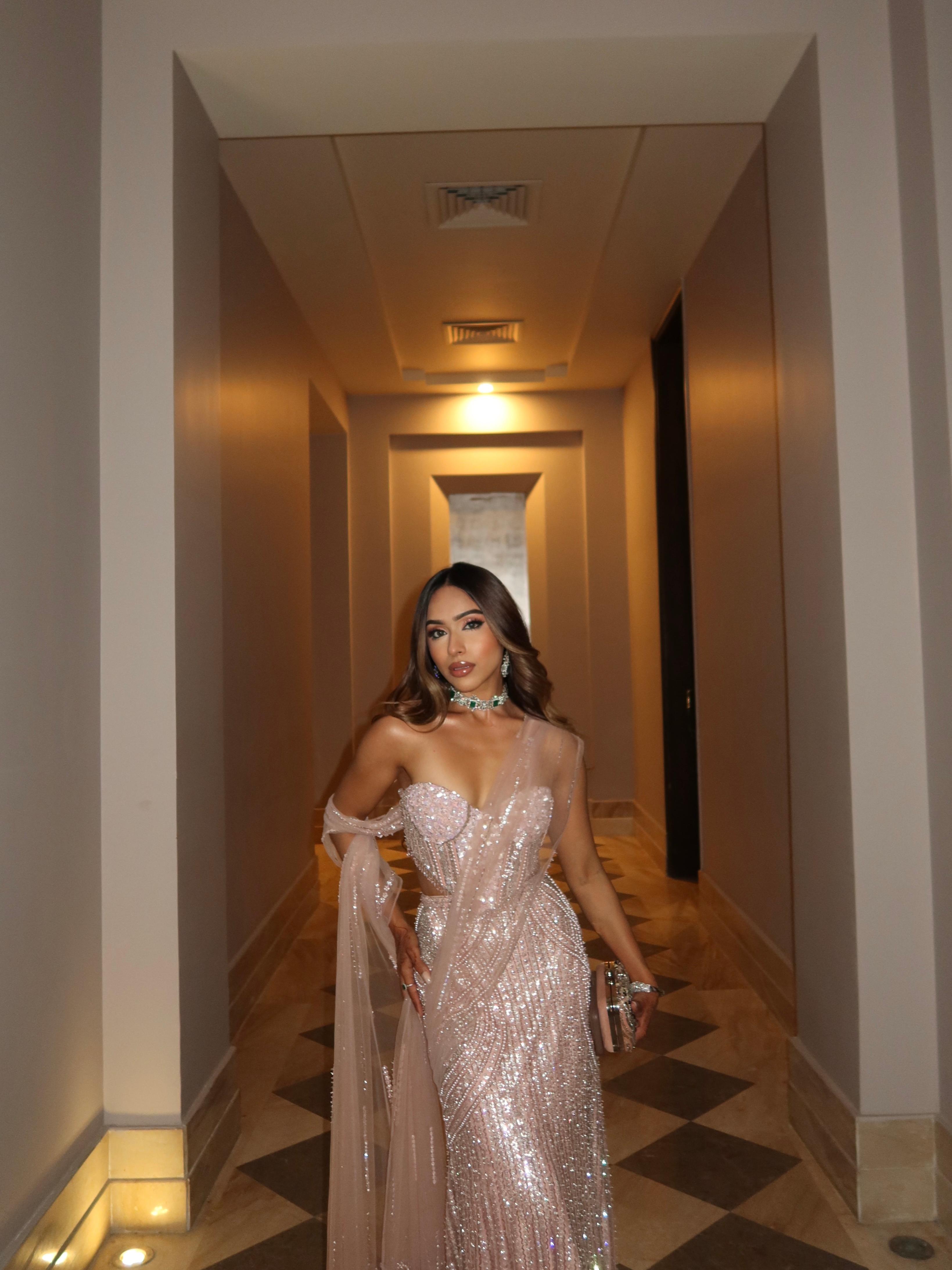 Pink Corset Saree