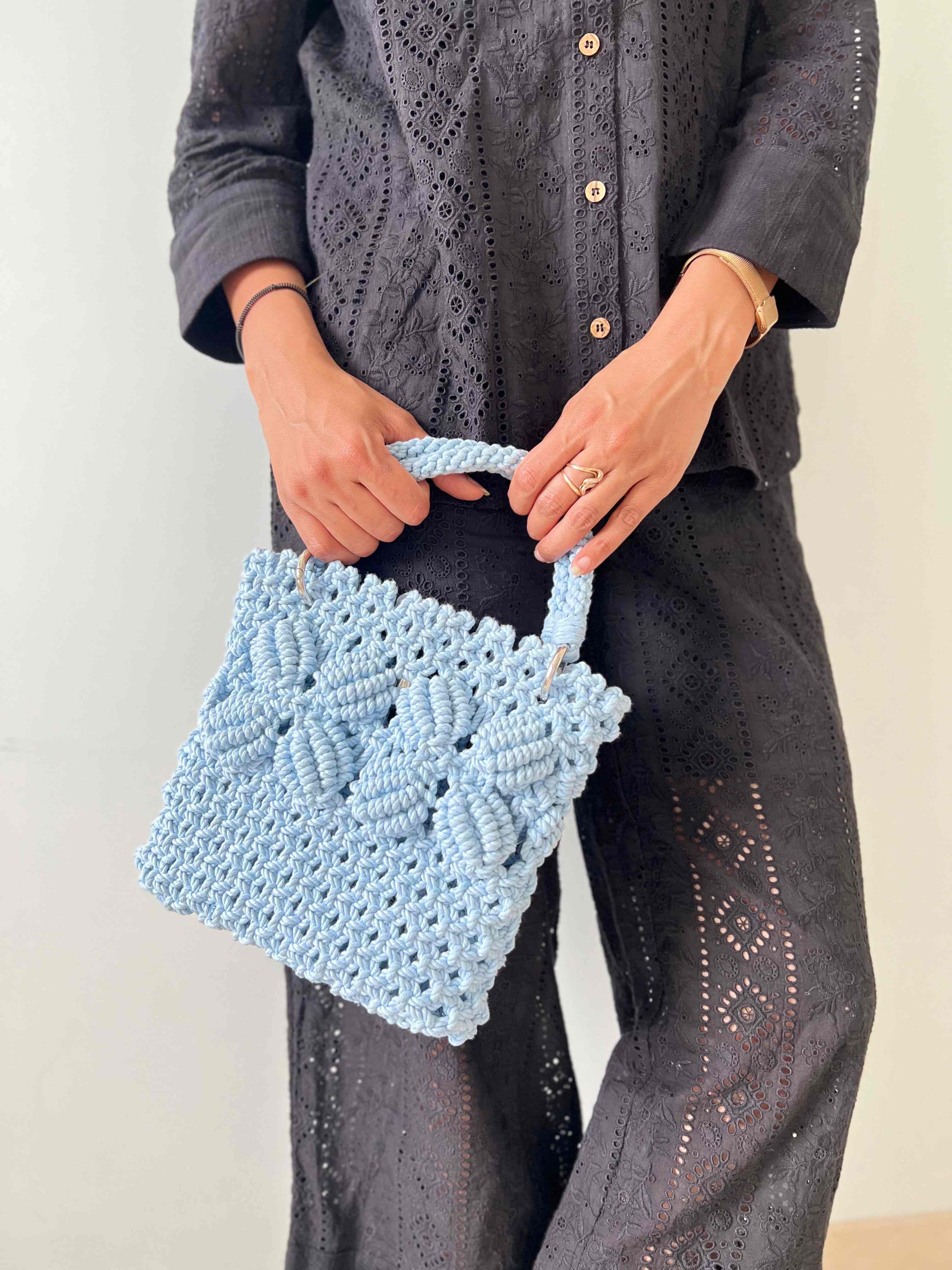 Macrame Flower Bucket Bag