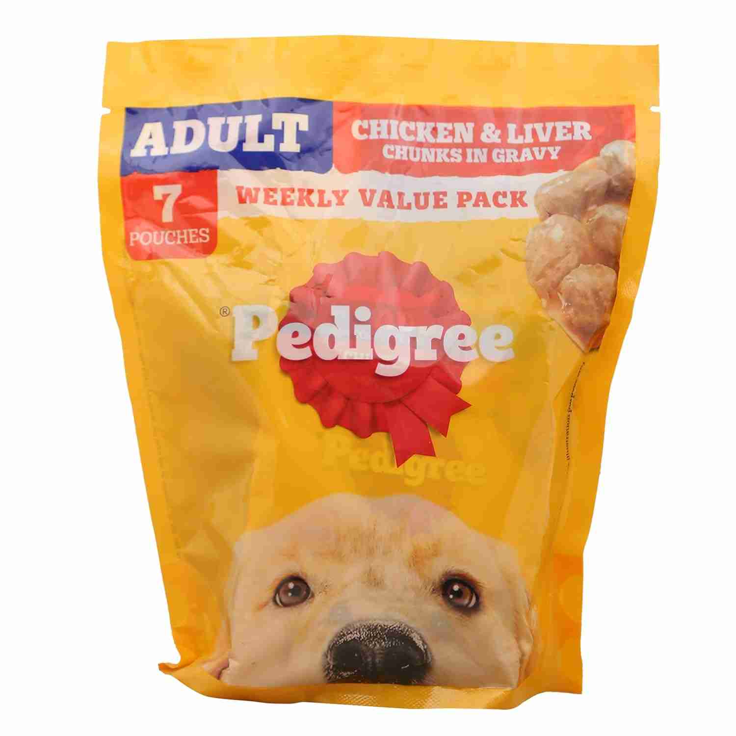 Pedigree Adult Chicken & Liver Chunks In Gravy Wet Dog Food 490g