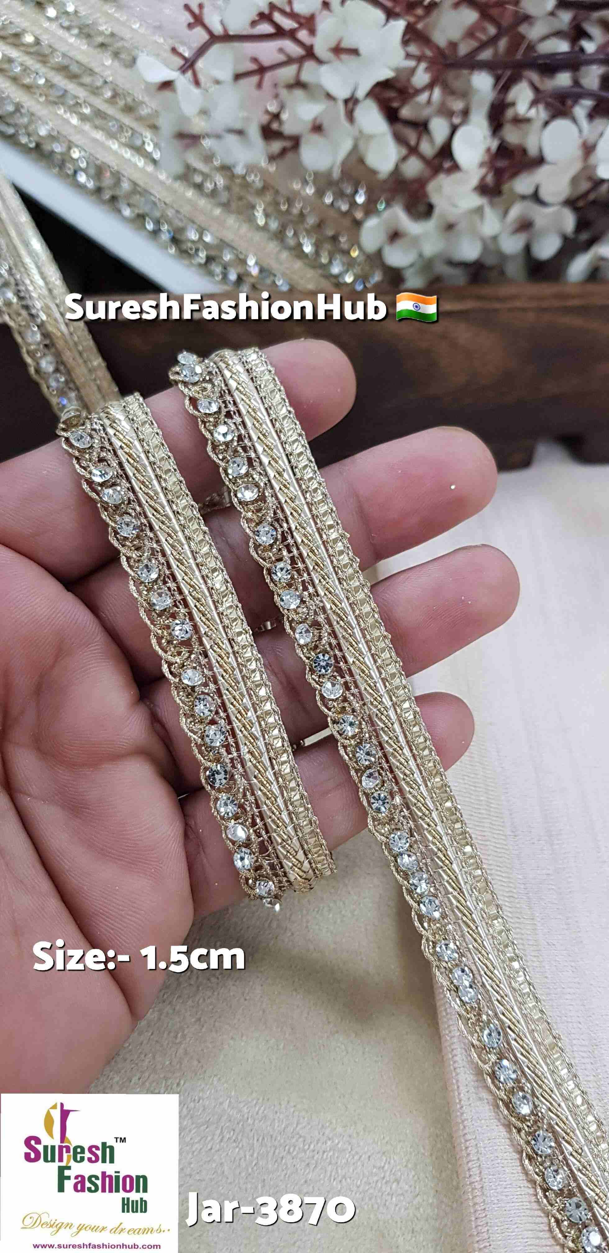 Pearl Jhalar Machine Lace with Diamond