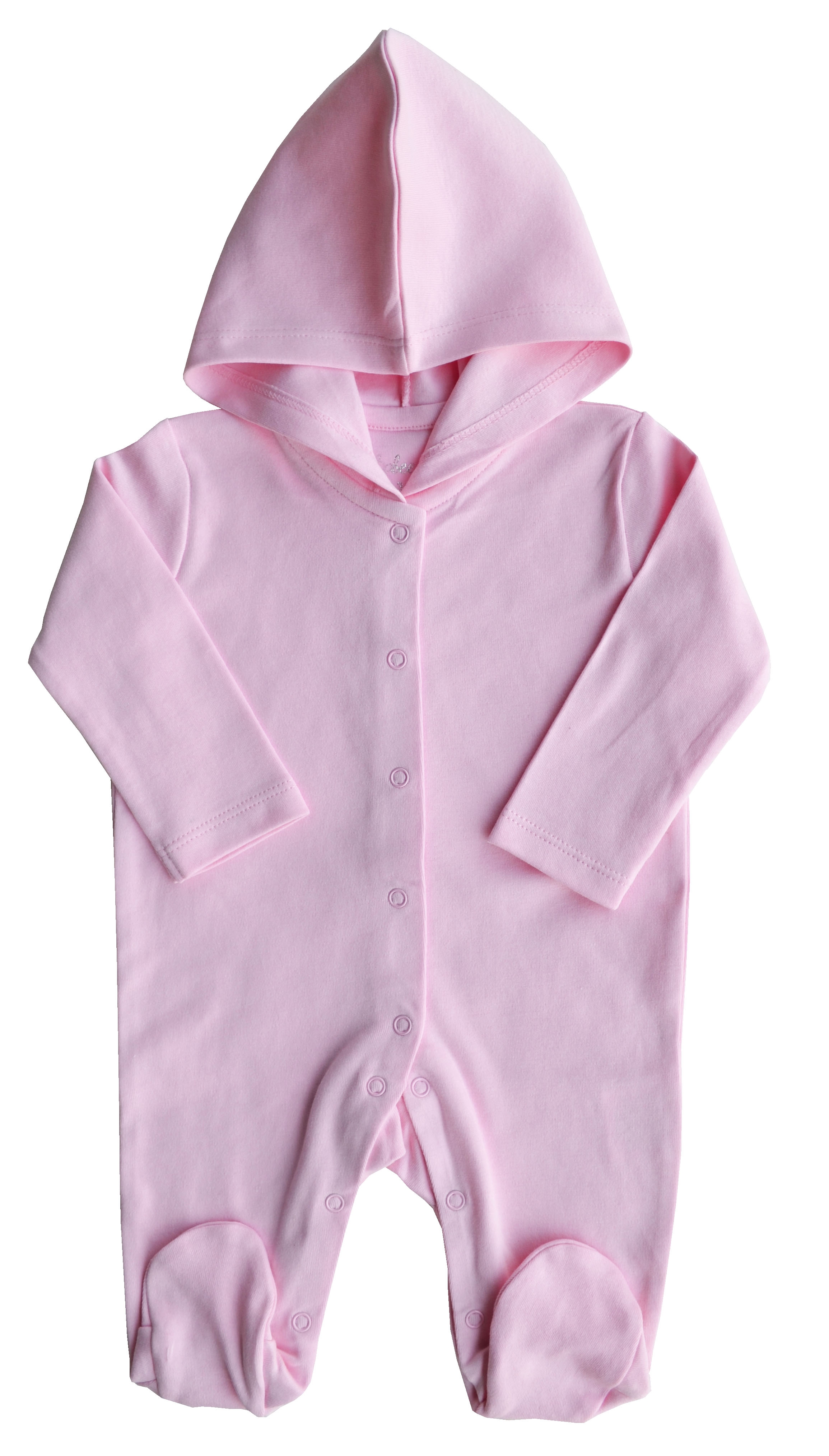 Pink Long Hoody Sleeper (100% Cotton Interlock Biowash)