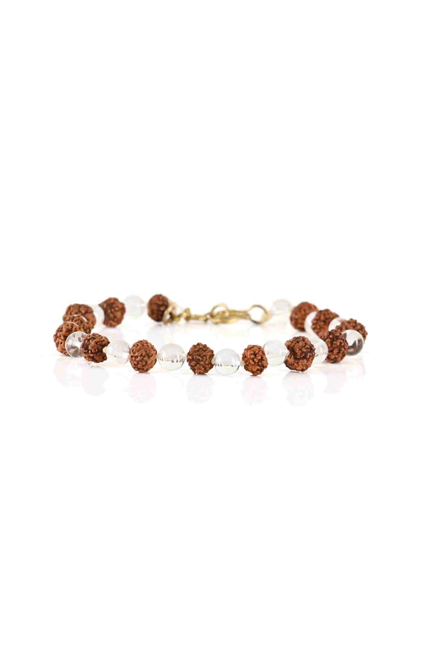 Shiv Ratan Kendra Genuine Rudraksha & Sphatic Mixed Bracelet