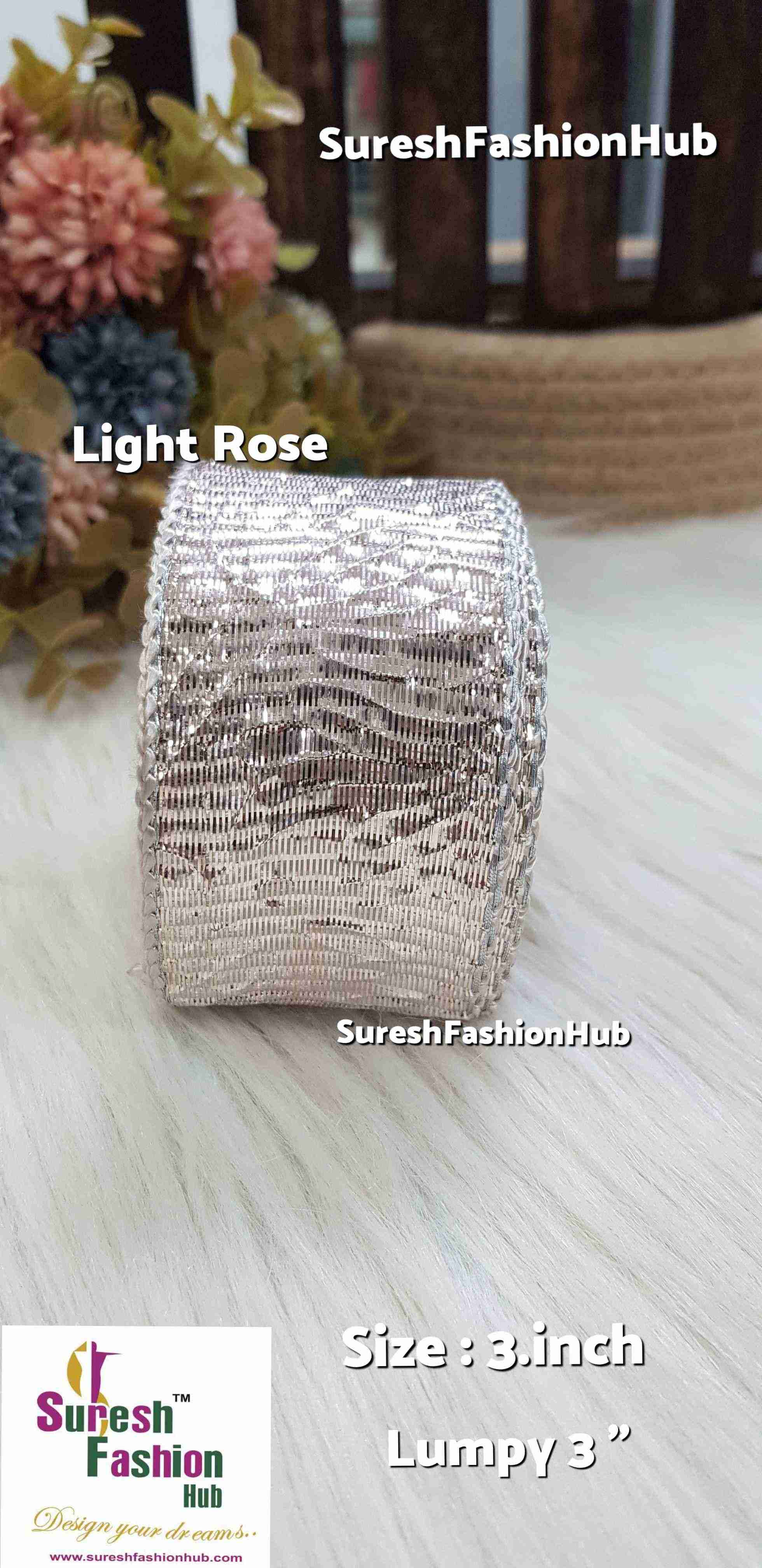 Light Rose Lumpi Gota Border 3'' inch