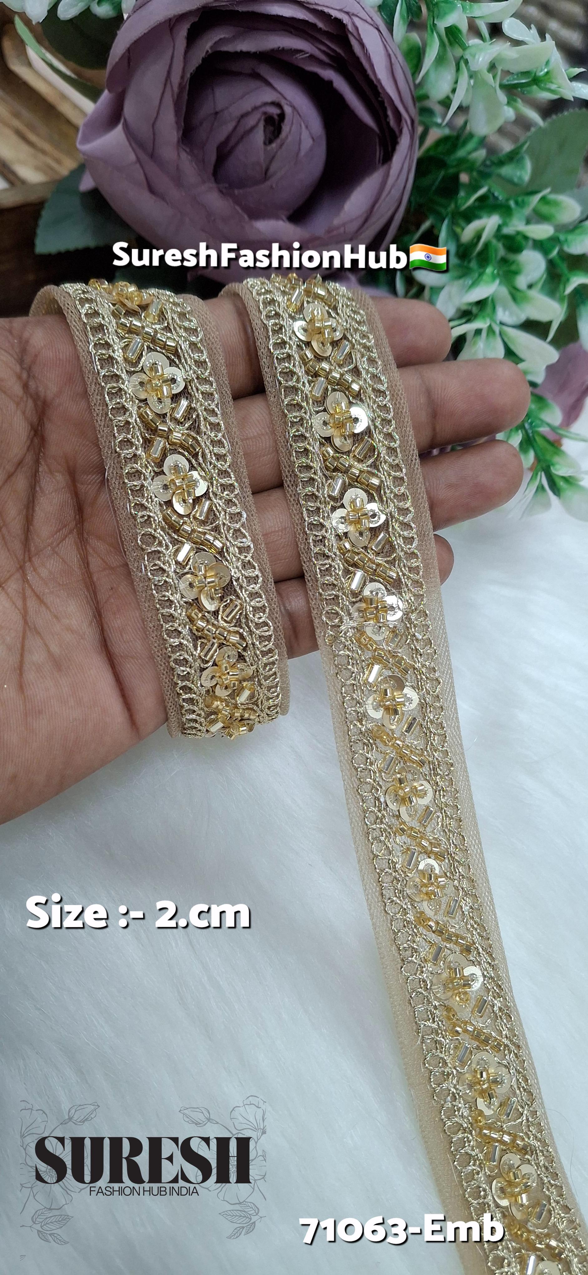 Pearl Elegance Embroidery Border Lace