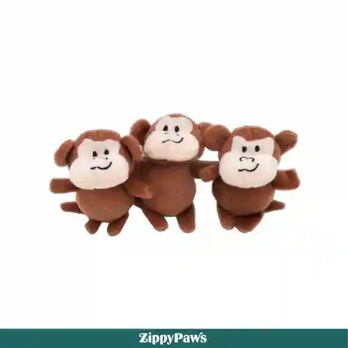 Zippy Paws Zippy Burrow Monkey 'n Banana Plush Toy for Dogs