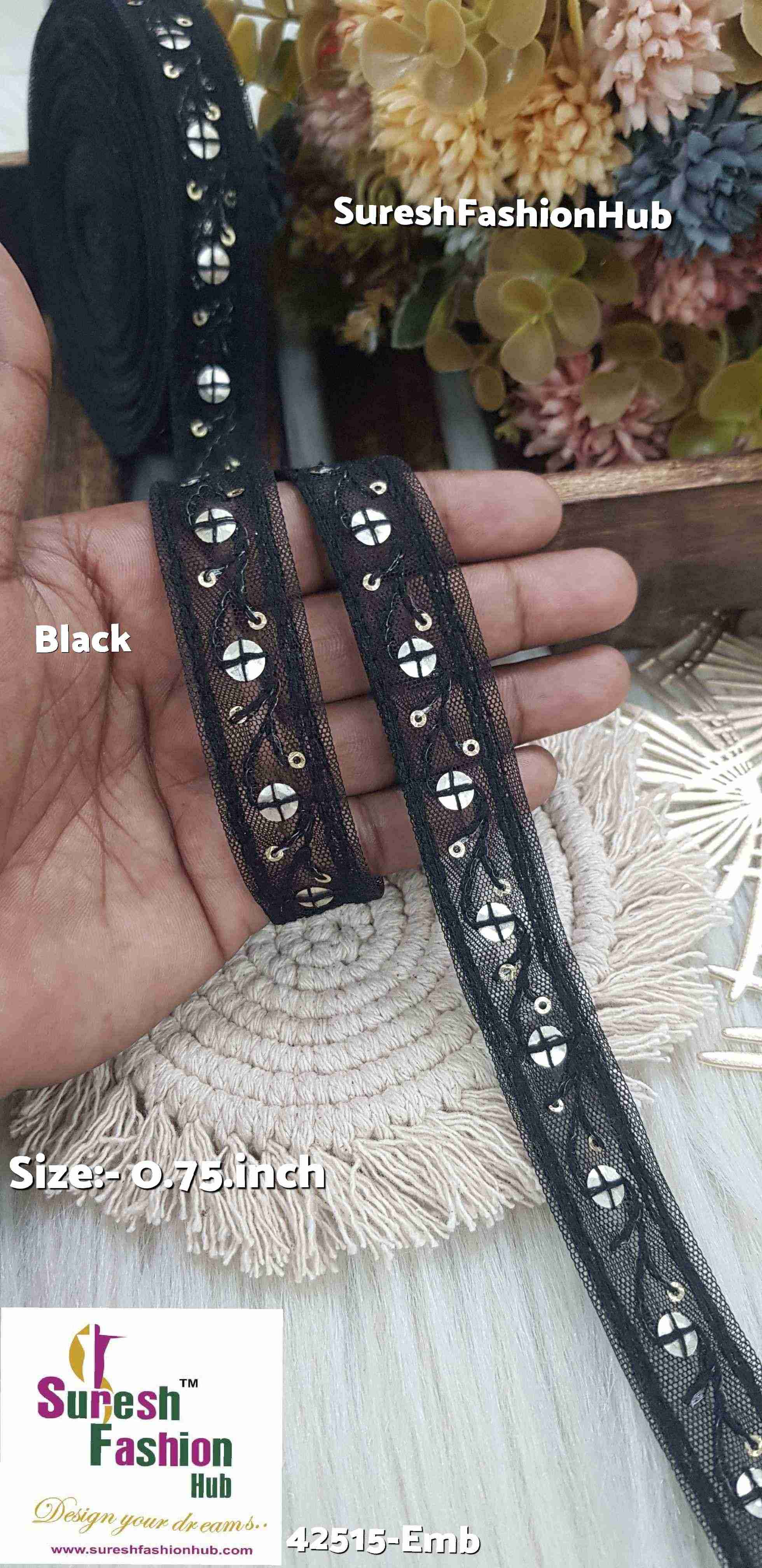 Black Floral Embroidery Lace