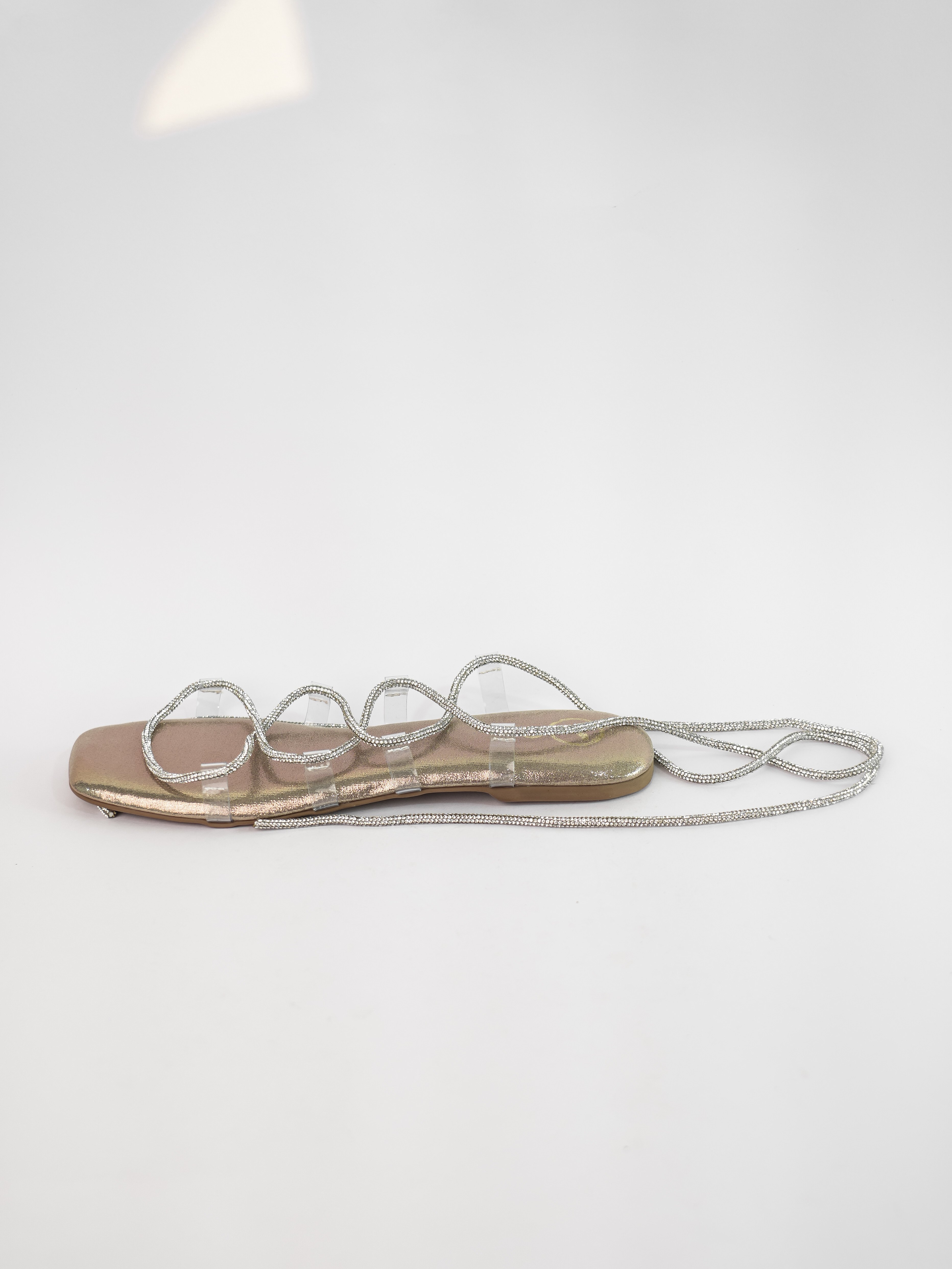SHOE LACE FLATS GOLD