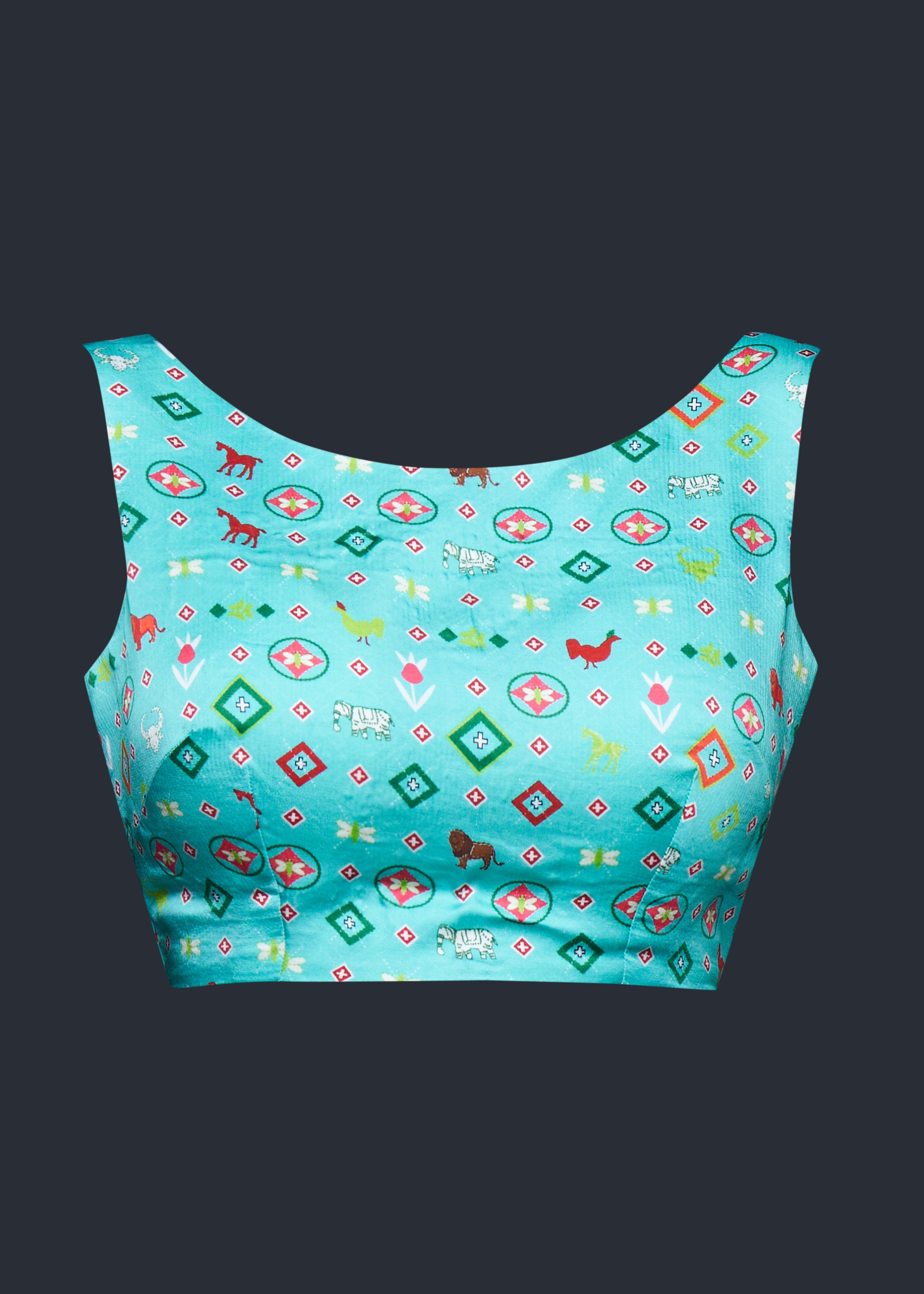 Turquoise Crop Blouse