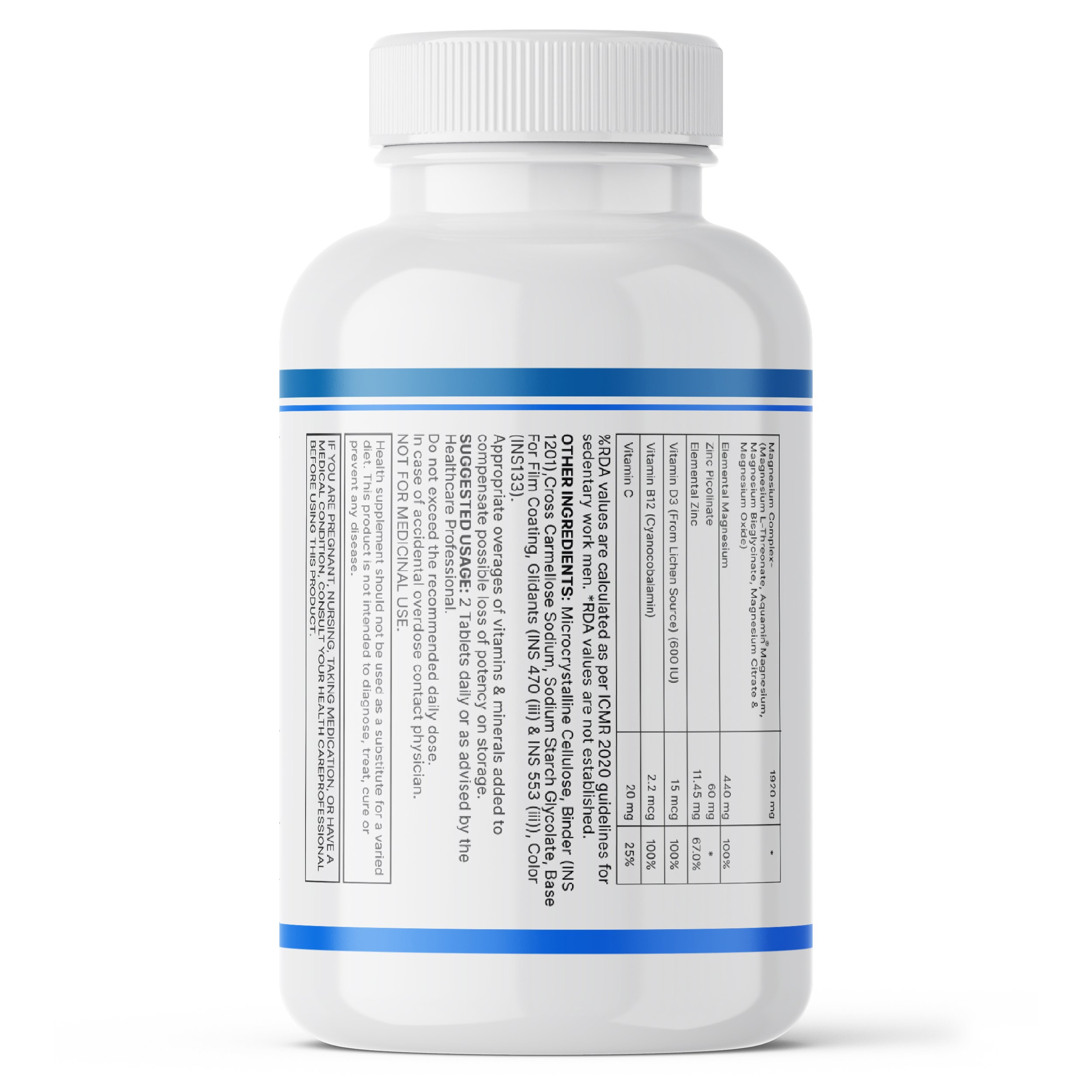 Inlife | Magnesium 5X Complex, 440 mg (Elemental Mg) Tablets | 60 Tablets