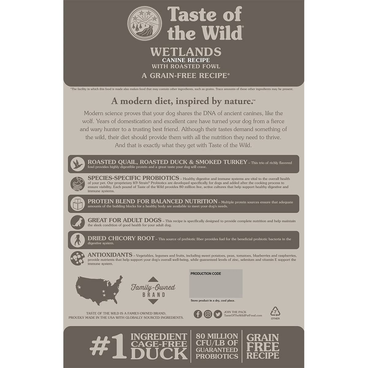 Taste Of Wild Wetland Canine (Wild Fowl) Dry Dog Food - 12.2 Kg