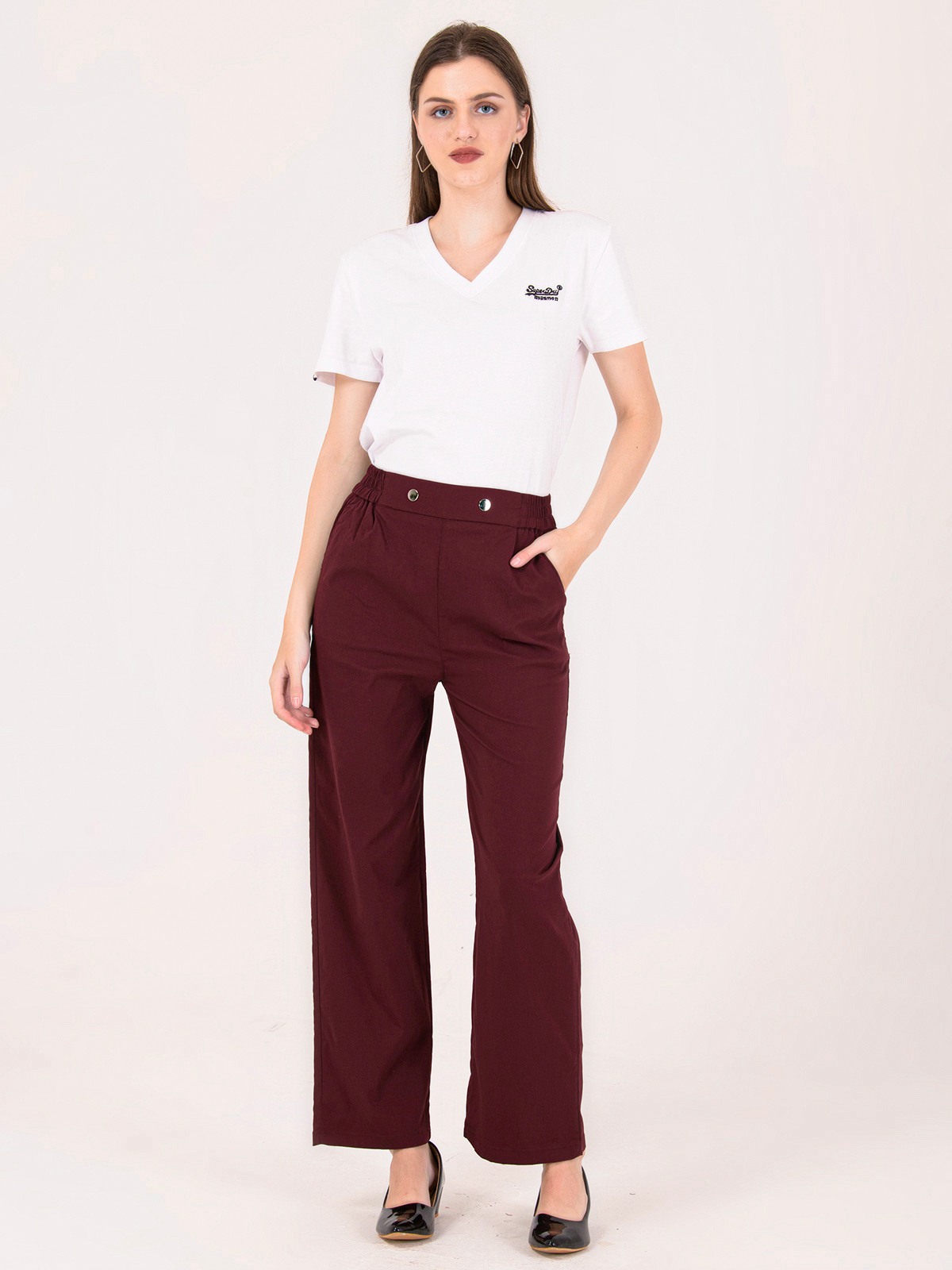 Albion Women Wine Smart Trousers