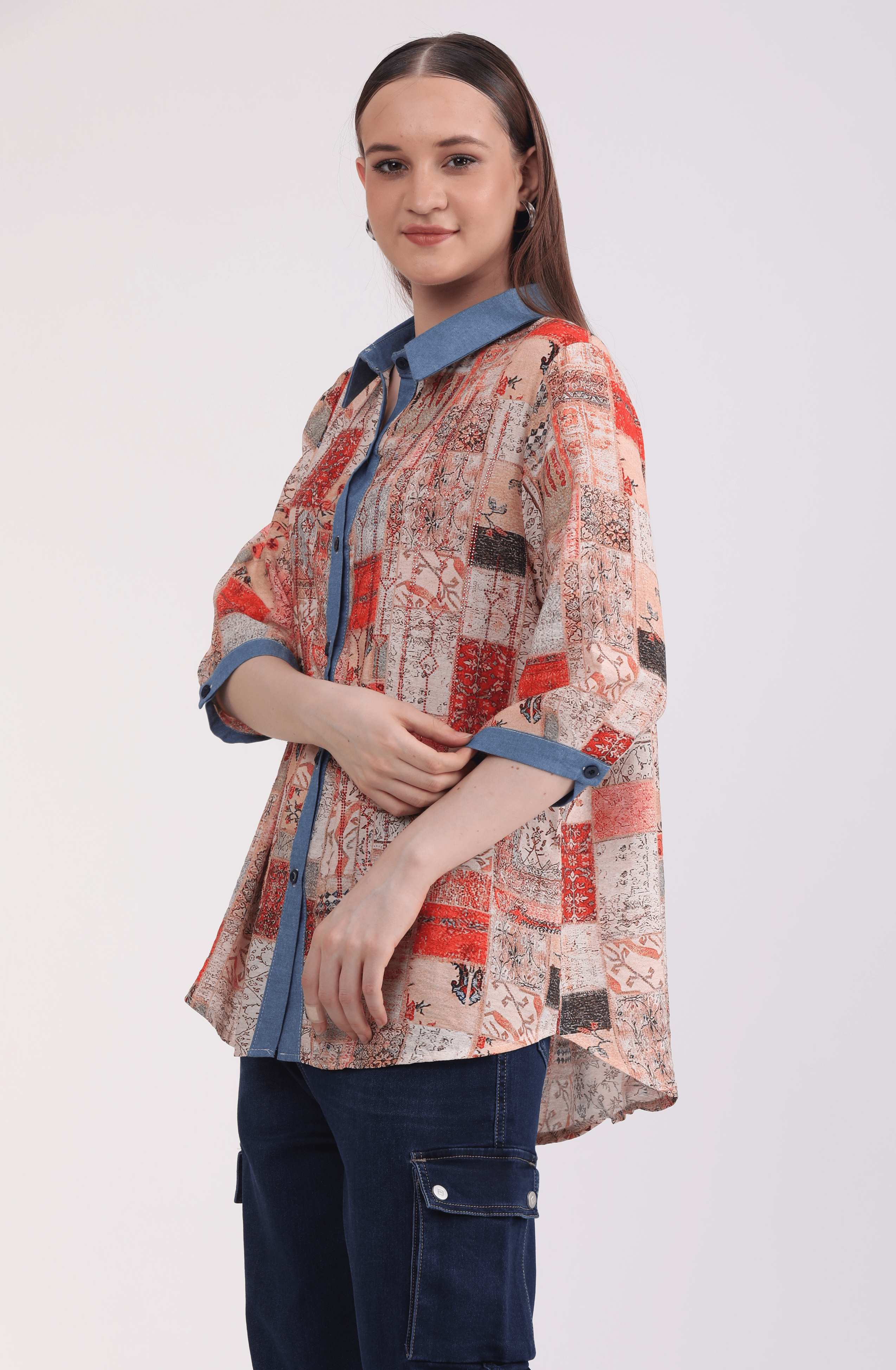 Albion Women Multi Blouson Top