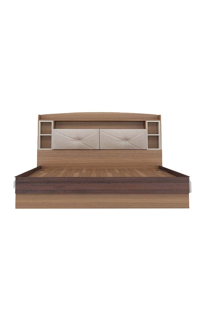 neudot Pico Queen Engineered Wood Queen Hydraulic Bed  (Finish Color - TEAK, Delivery Condition - Knock Down)