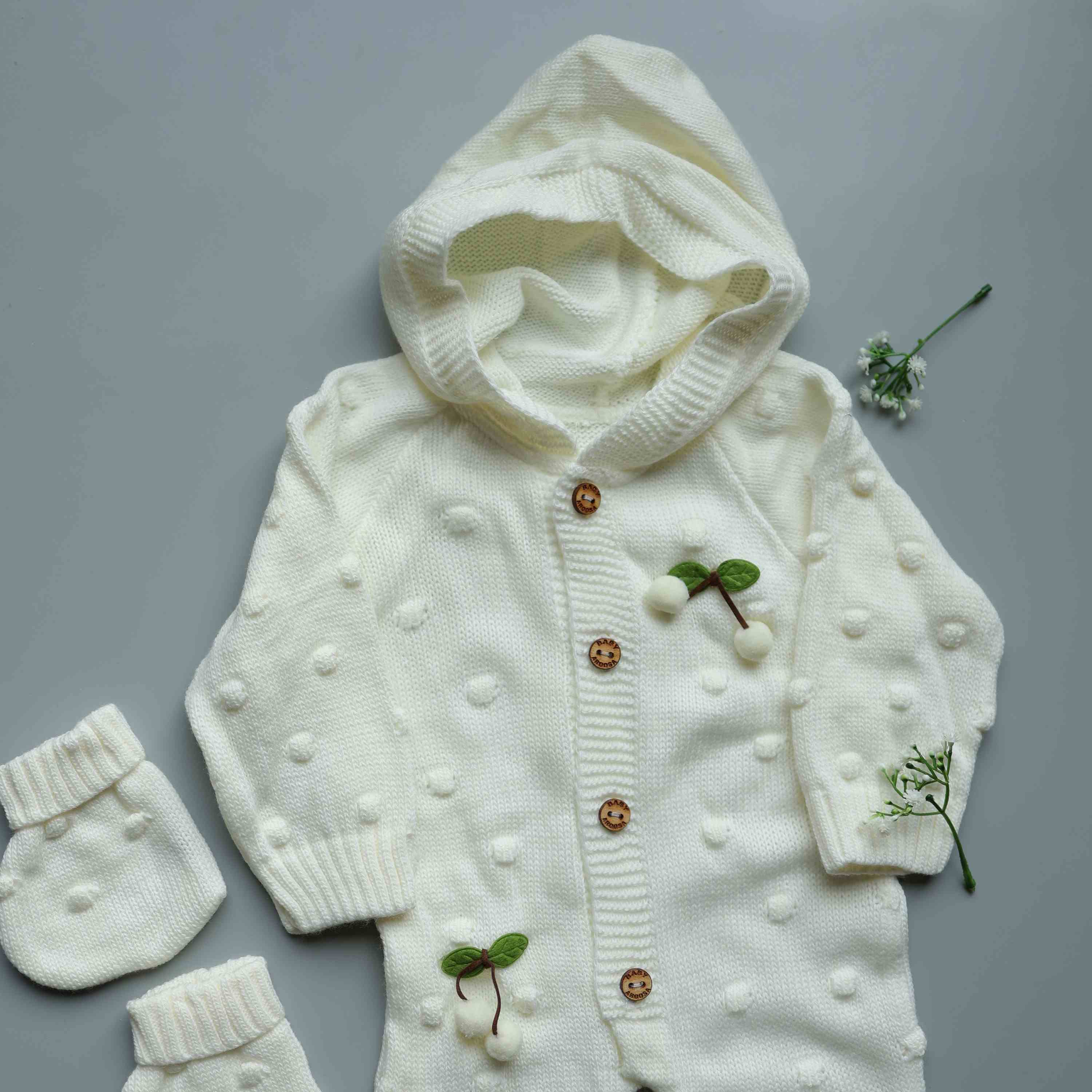 Snow Cherry Knitted Winter Jumpsuit