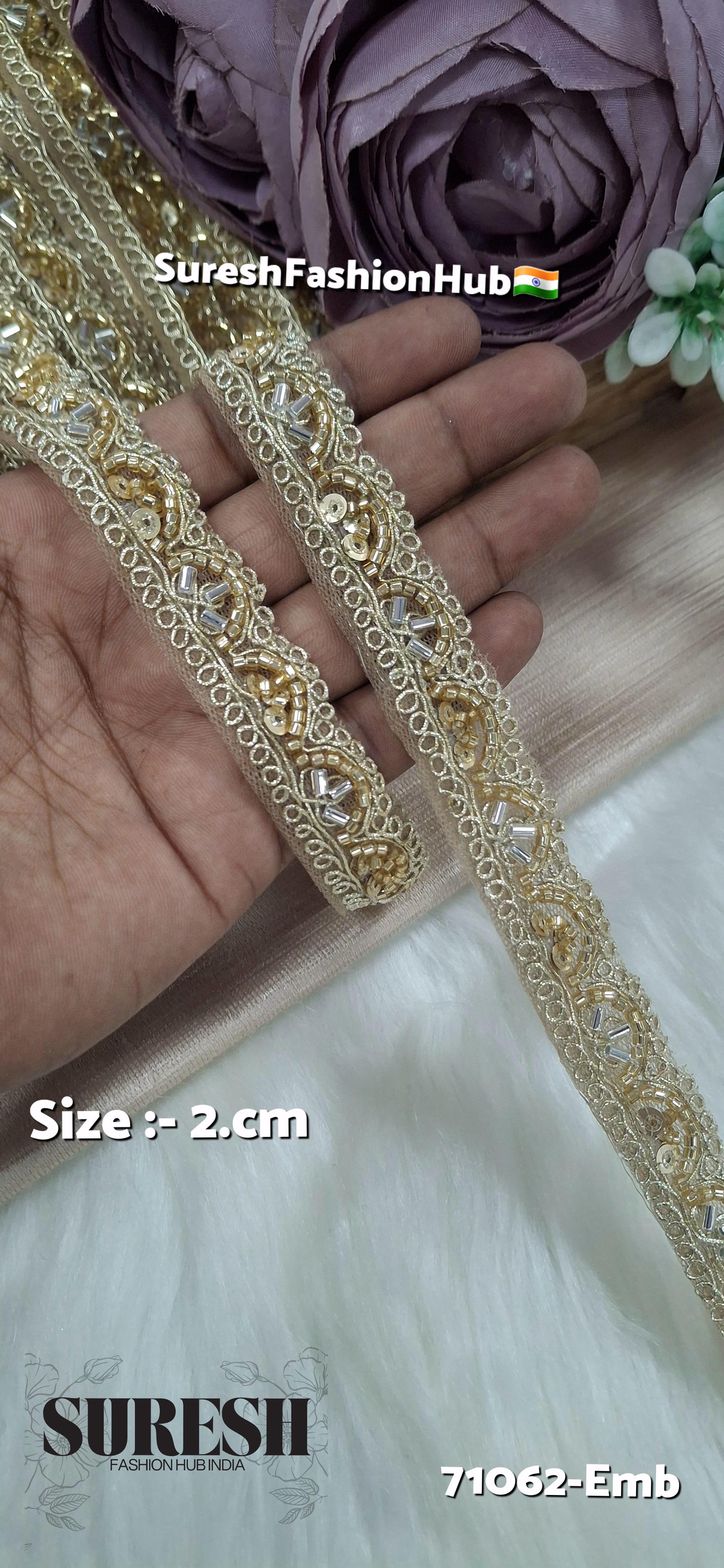 Gold & Silver Mix Scalloped Cutwork Embroidery Lace