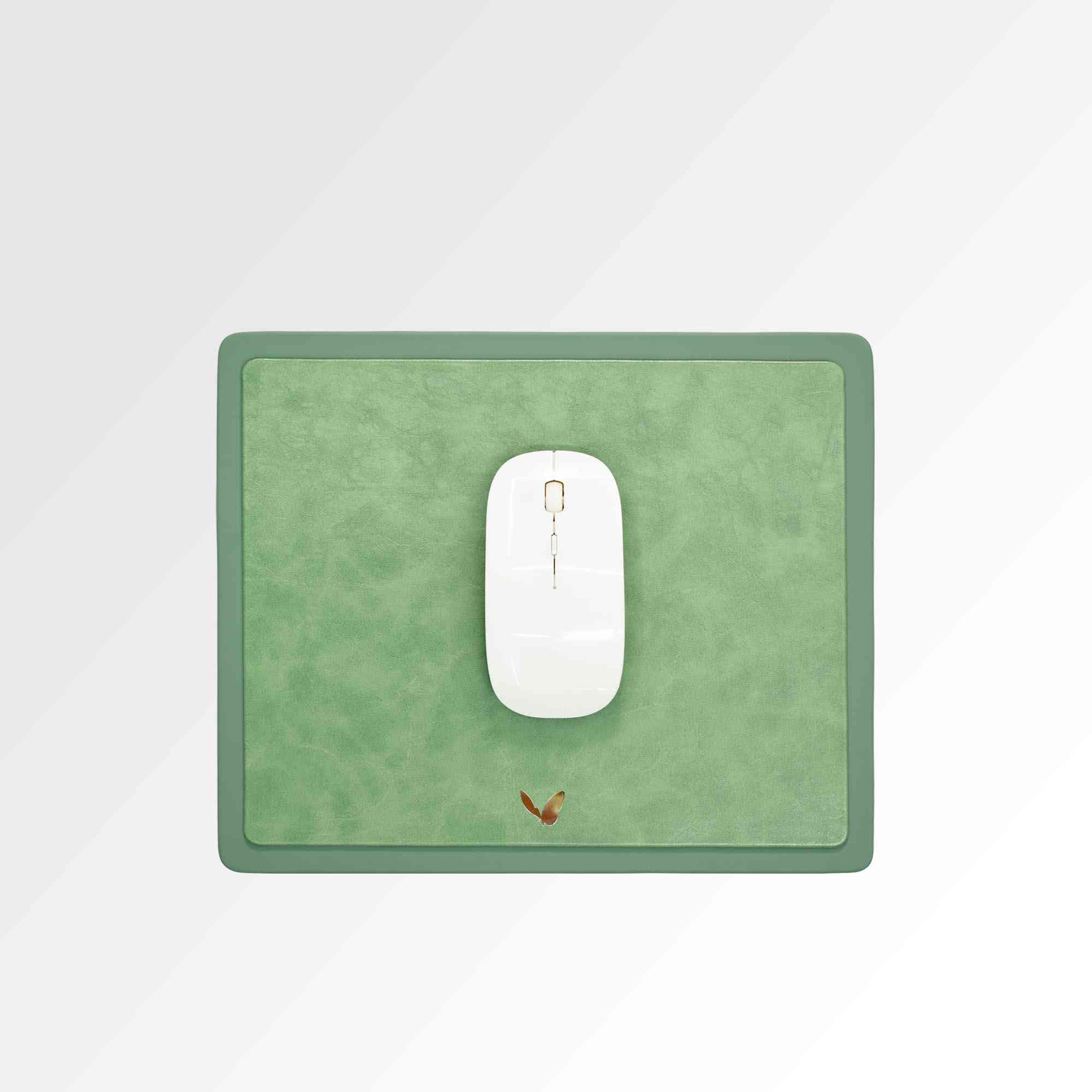 Rectangular Mouse Pad in Faux Leather | Rigid | 11×9 Inches | Moderno | Sea Green