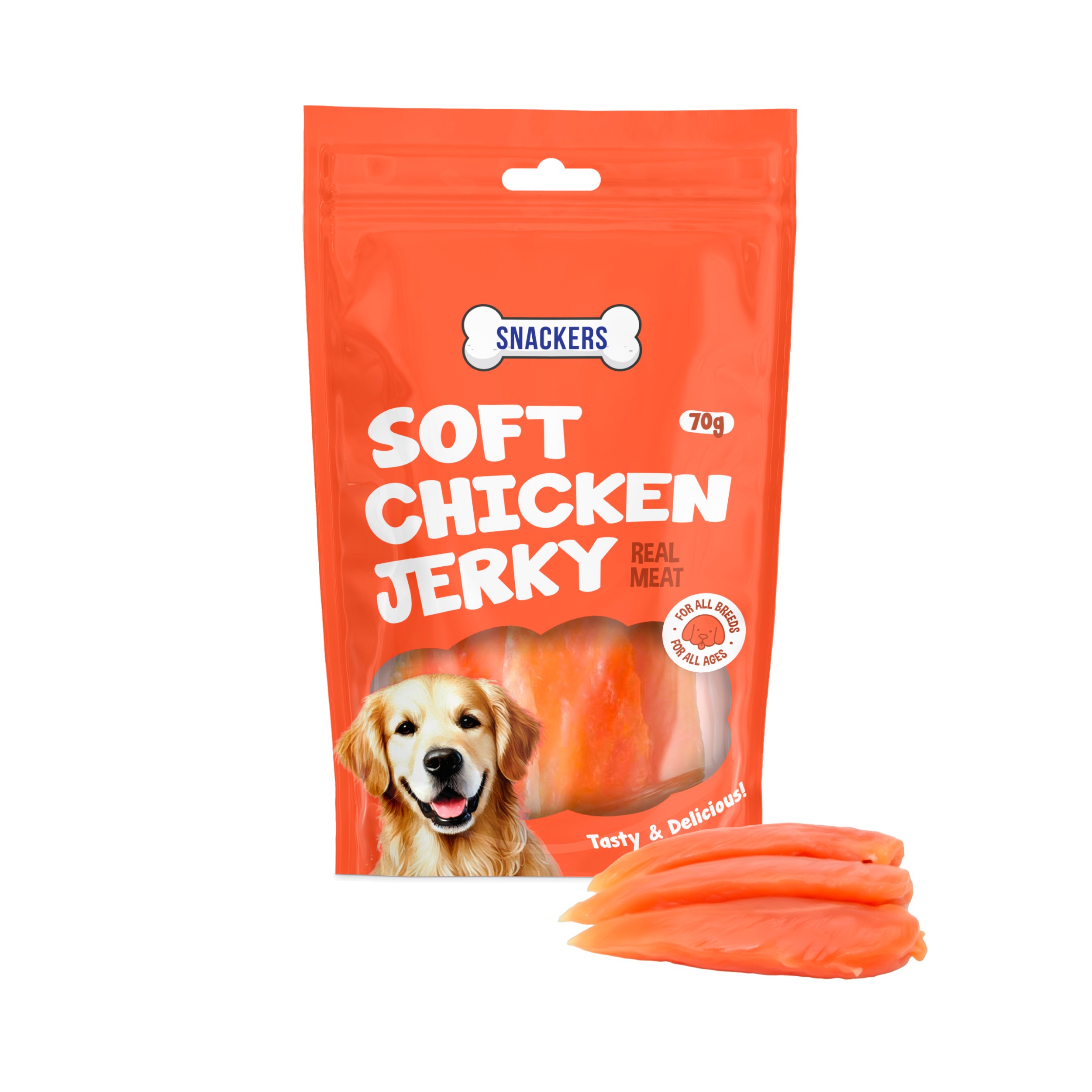 Snackers Soft Chicken Jerky Dog Treats 70g CL