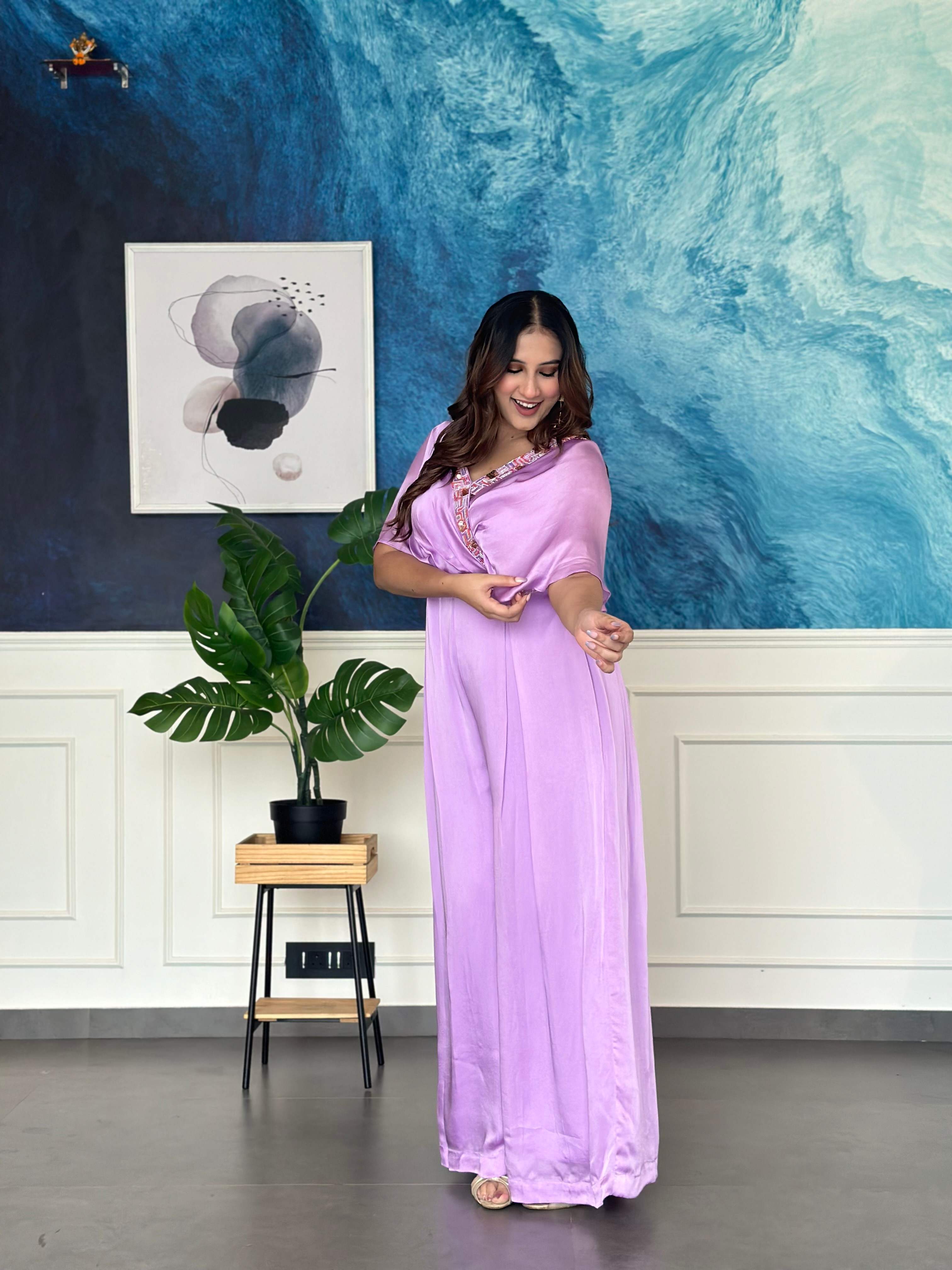 Lavender Satin Jumpsuit