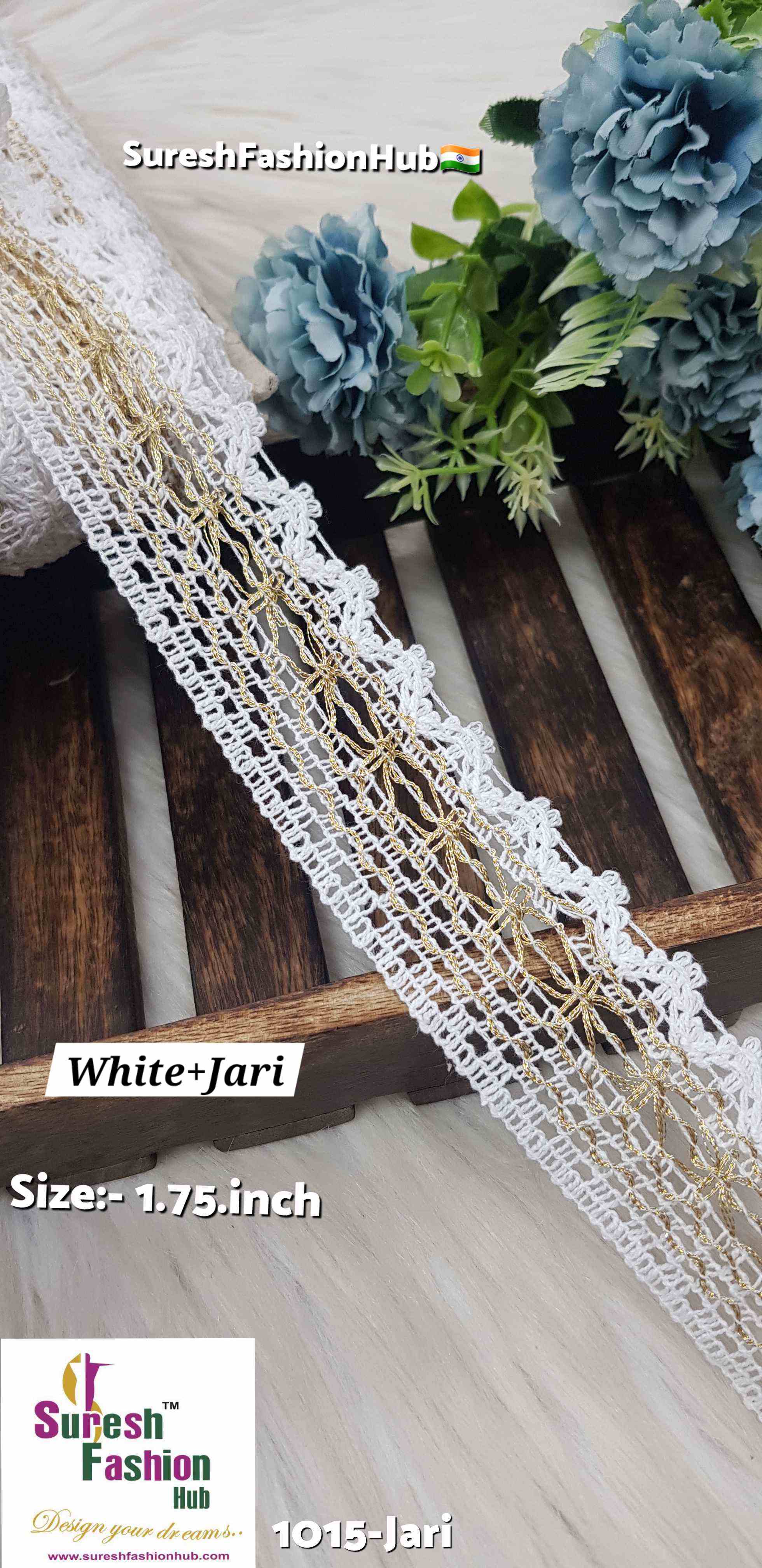 Shimmering Cotton Jari Lace