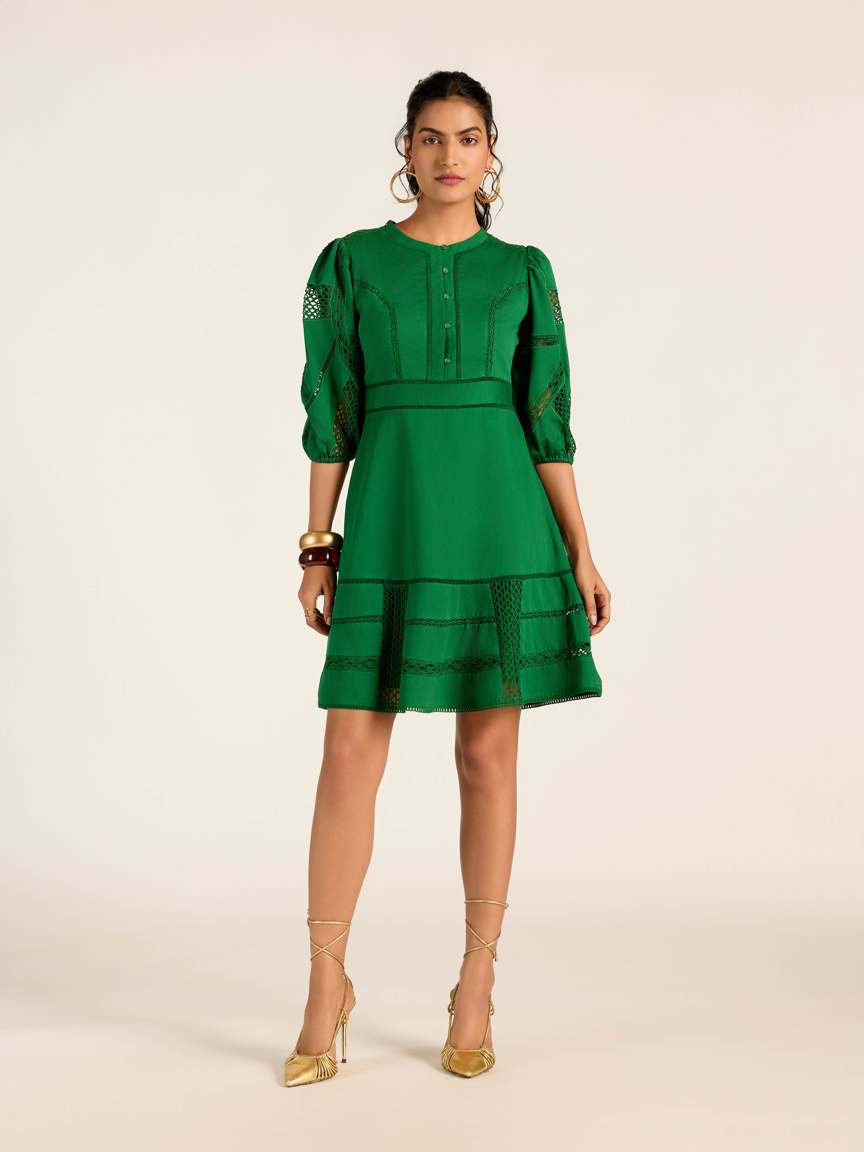 Green Janine Short Dress