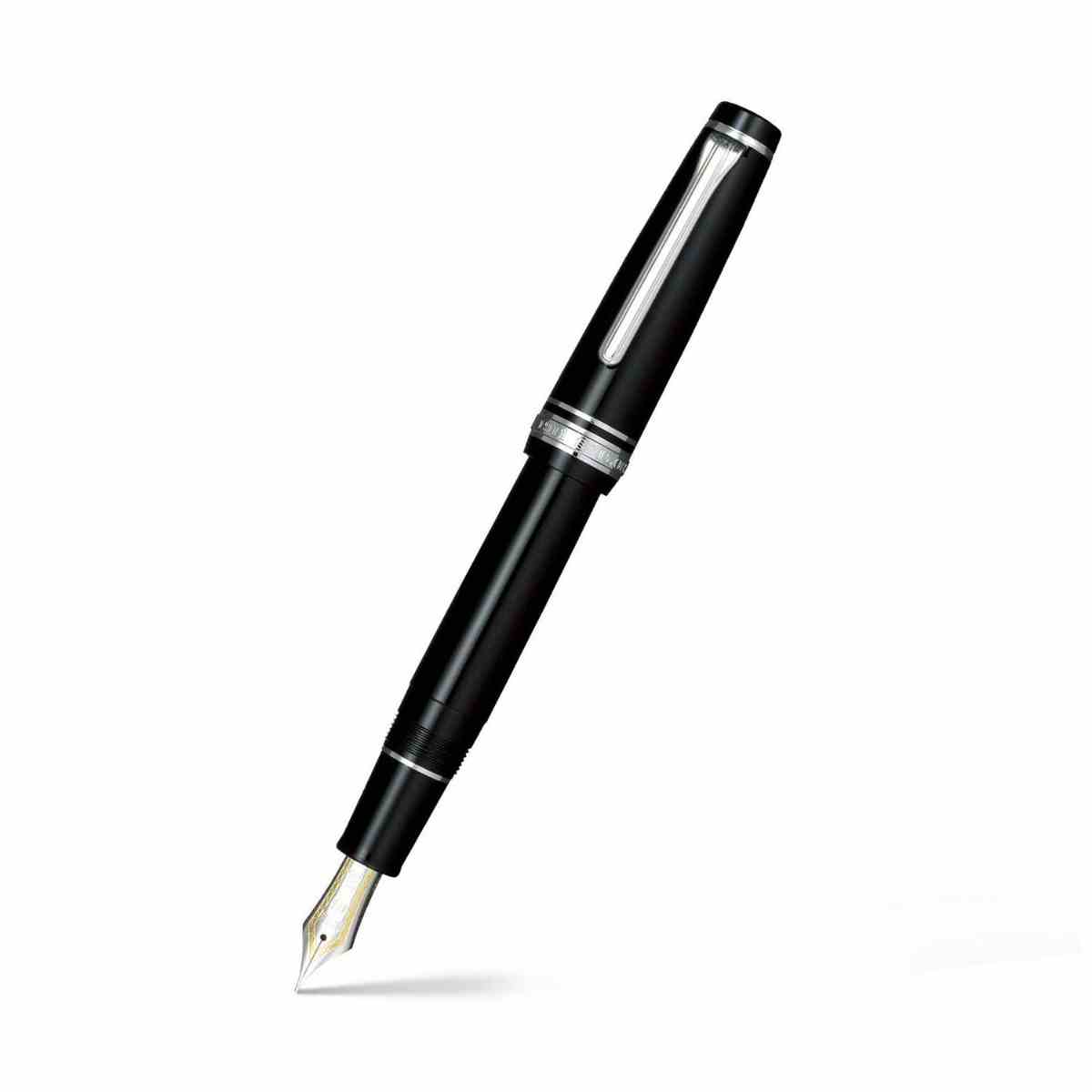 Sailor Professional Gear Fountain Pen (21K Broad) Black with Rhodium-plated Trims