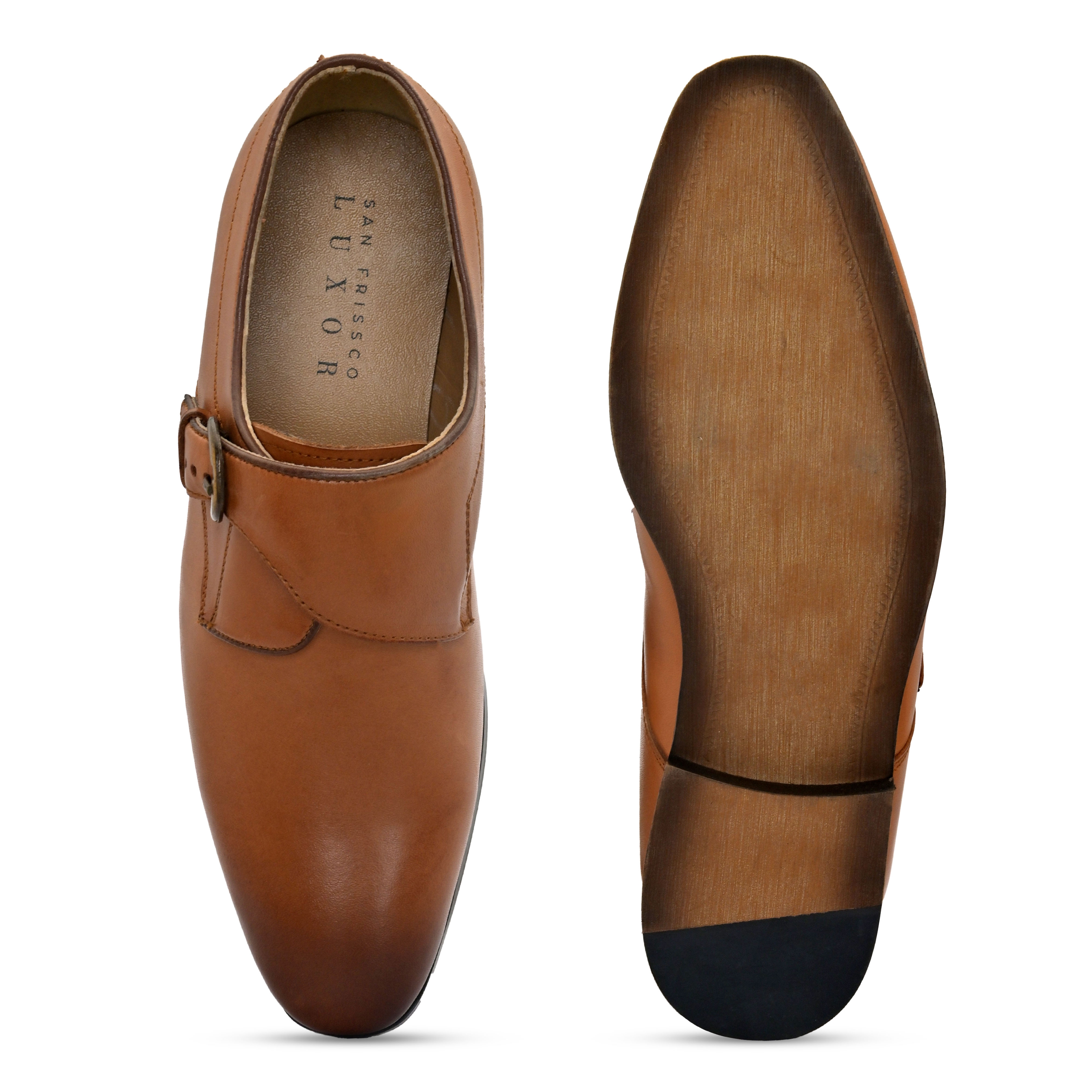 San Frissco | San Frissco Men Genuine leather Foreign Tan Monk Shoes 4