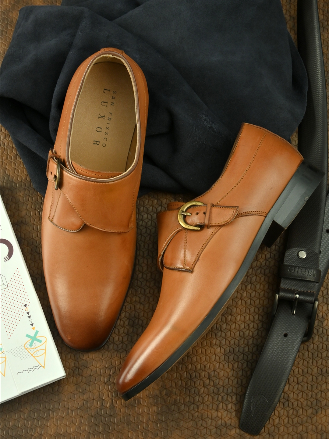 San Frissco | San Frissco Men Genuine leather Foreign Tan Monk Shoes 5