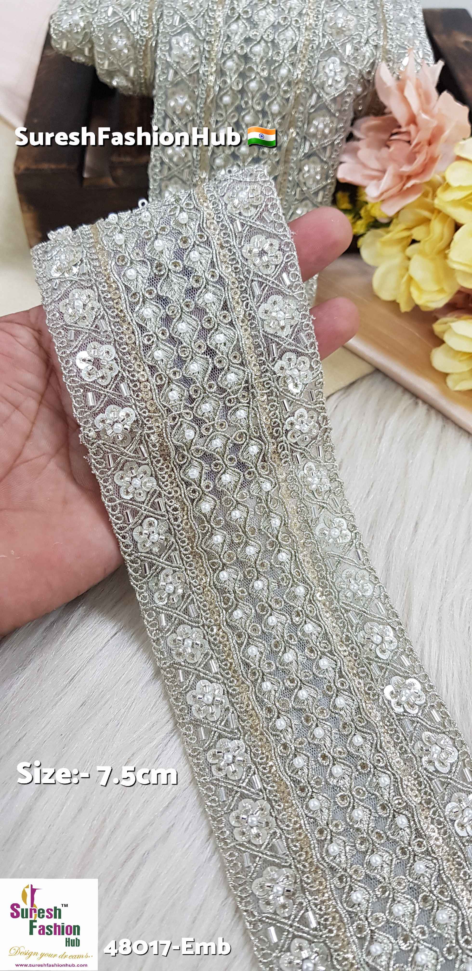 Pearl border lace clearance