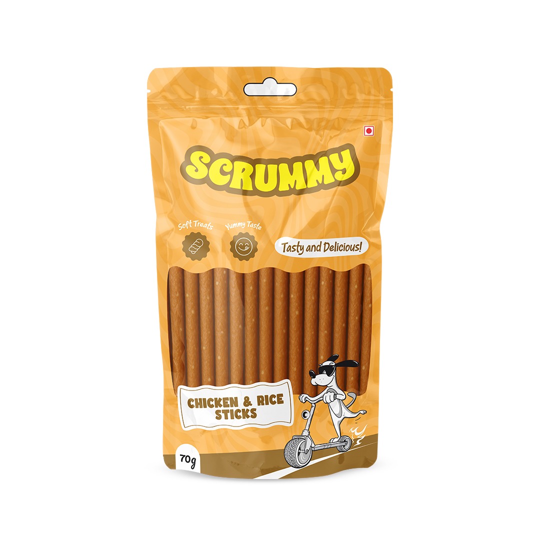 Scrummy Chicken & Rice Sticks Dog Treats 70g