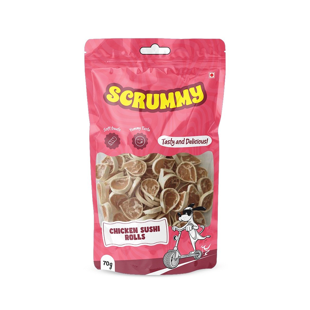 Scrummy Chicken Sushi Rolls-Big Dog Treats 70g
