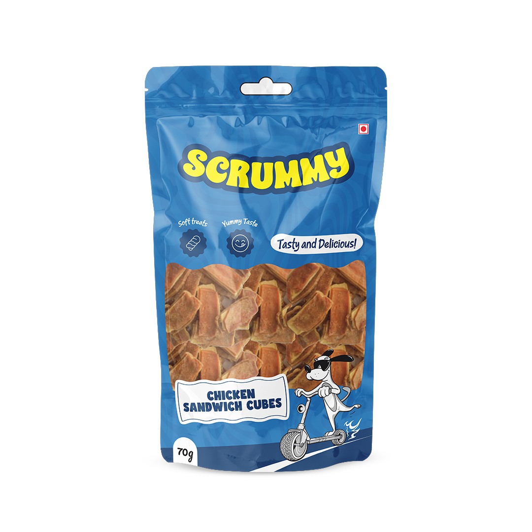 Scrummy Mini Chicken Sandwich Cubes Dog Treats 70g