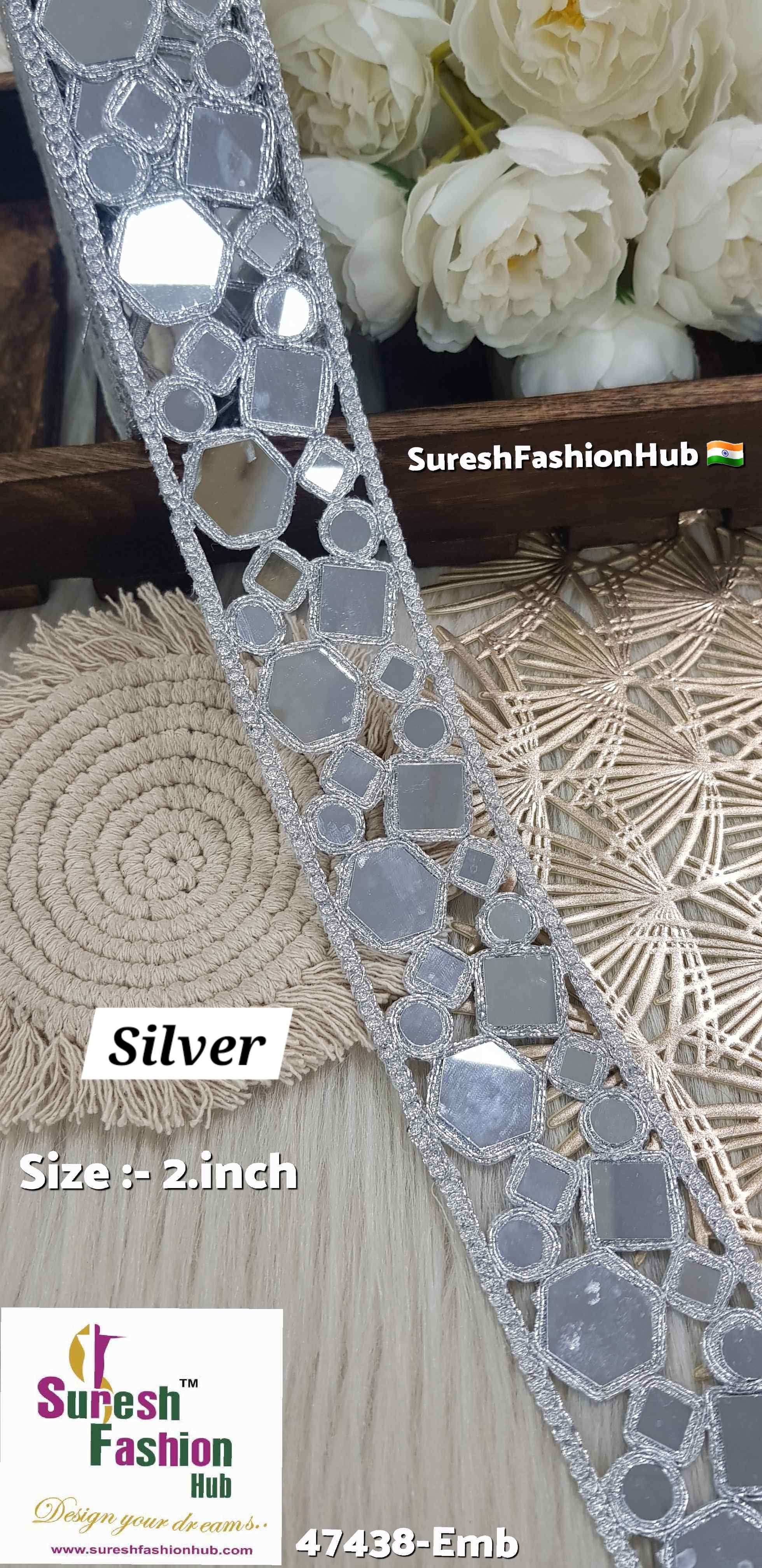Silver Geometric Mirror Lace
