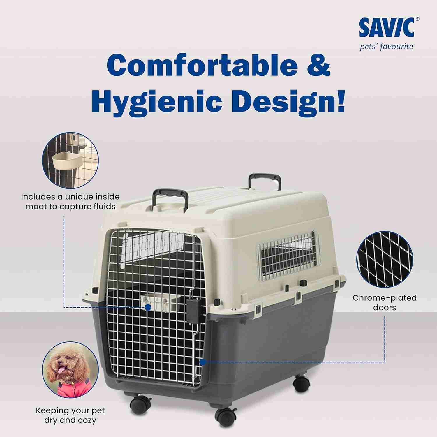 Savic Andes 5 Carrier for Dogs and Cats (Ivory)