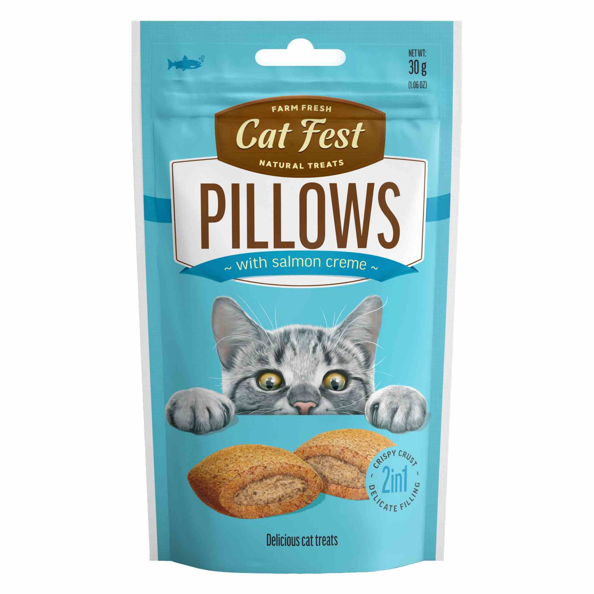 Catfest | Catfest Pillows with Salmon Cream Cat Treats 30g