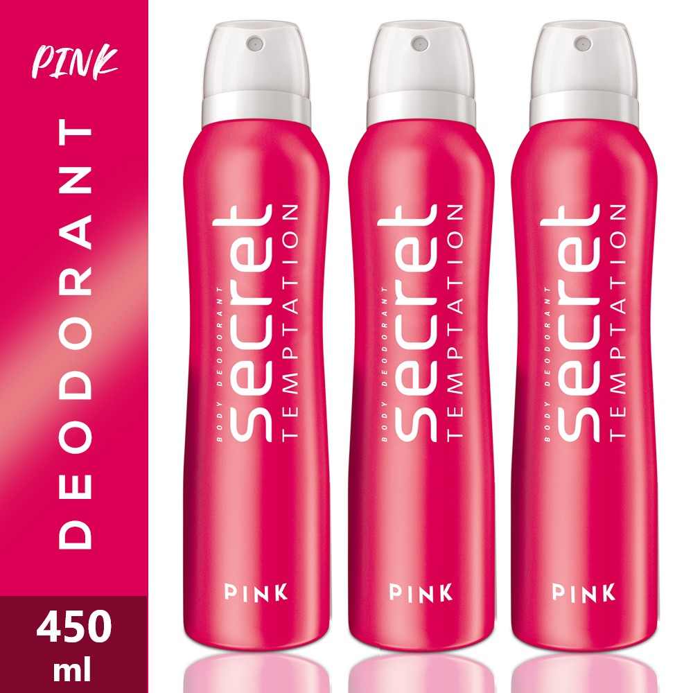 Secret Temptation Pink Deodorant Combo for Women, Pack of 3 (150ml Each)