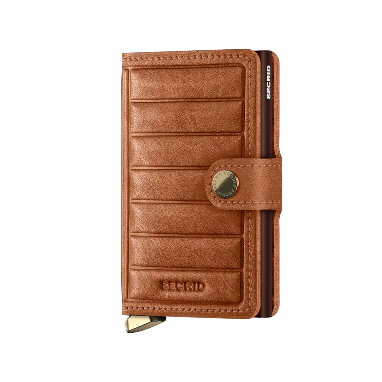 Secrid Miniwallet Embossed Lines Mei-Cognac