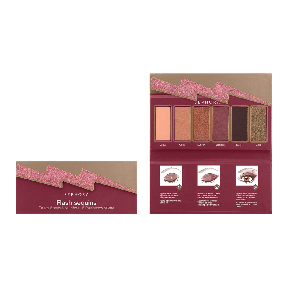 Flash Sequins Eyeshadow Palette • 02 Brown & Purple