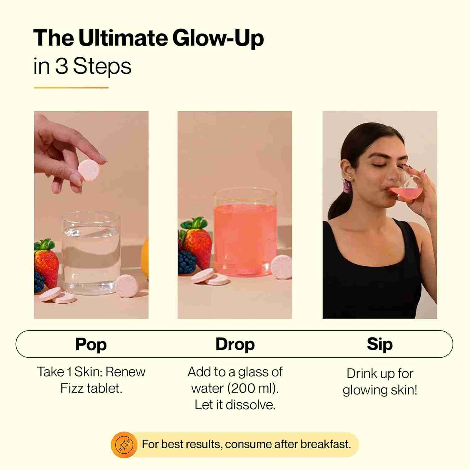 Setu Skin Renew Glutathione Tablets for Glowing Skin | 60 Effervescent Tablets with 500mg L-Glutathione & Vitamin C | Antioxidant & Skin Glow Supplement for Clear Skin | Mixed Berry (Pack of 4)