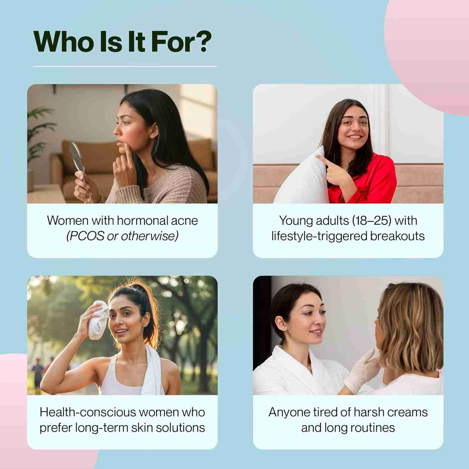 Setu Skin: AcneClear | Target Hormonal & PCOS Acne at the Root | Formulated with BIFIACNEL®, Chasteberry, Chamomile, Magnesium and Supergreens for Gut detox & Skin Health | Green Apple Flavour | 30 Sachets