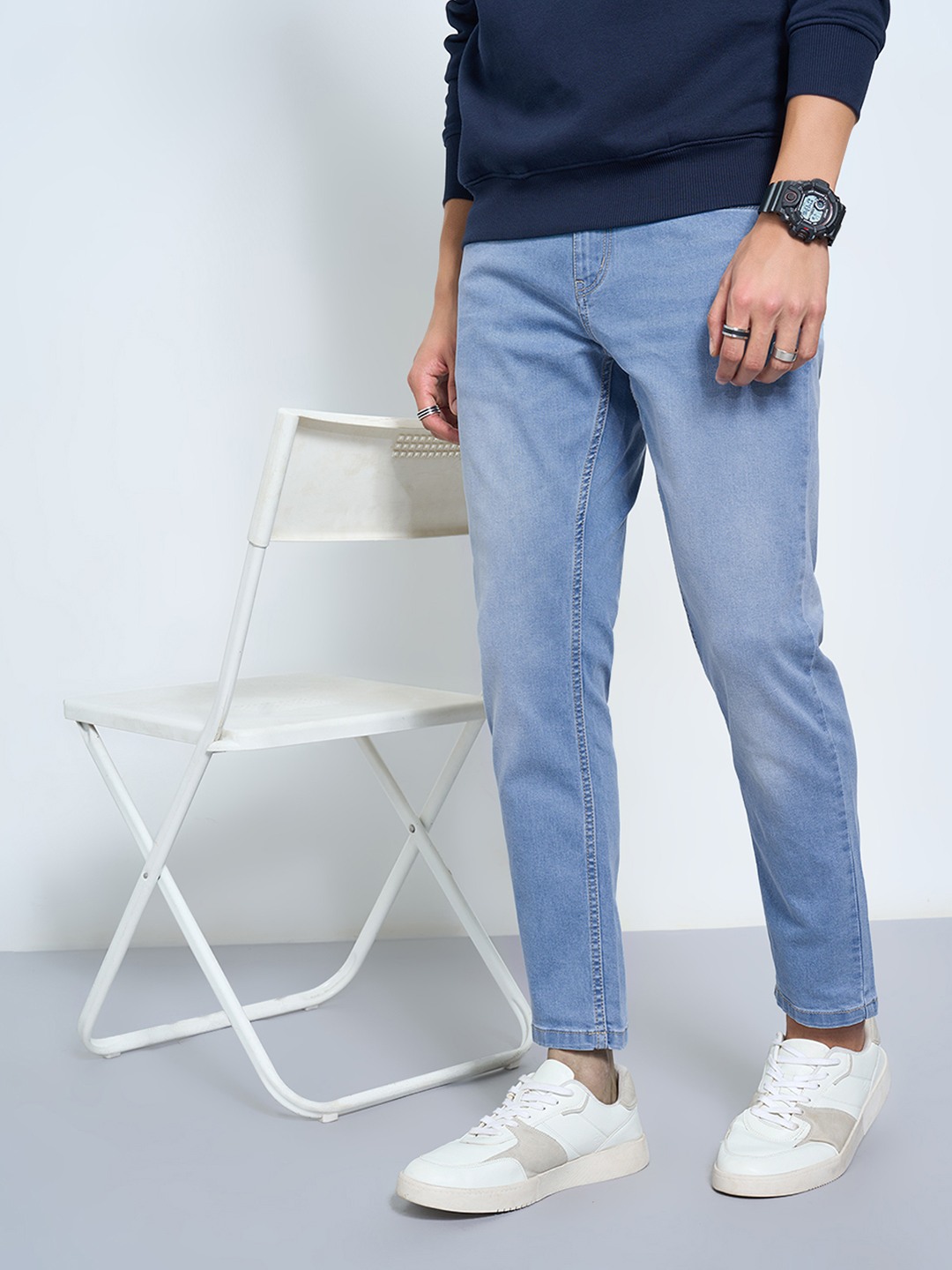 Light Blue Skinny Fit Ankle Jeans