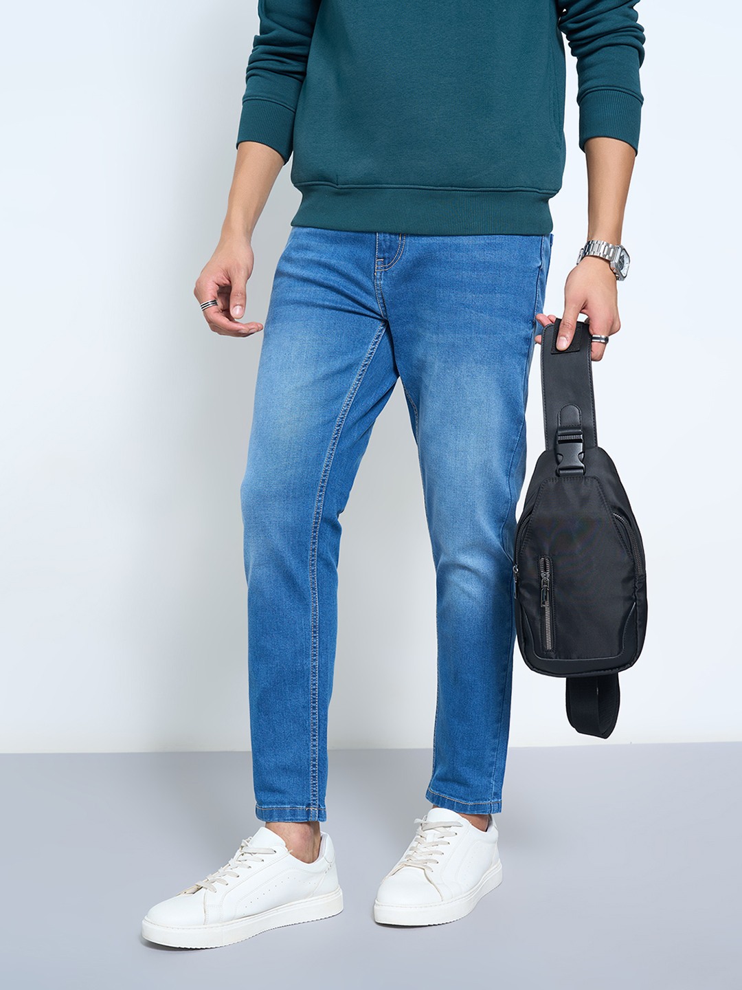 Blue Skinny Fit Ankle Jeans