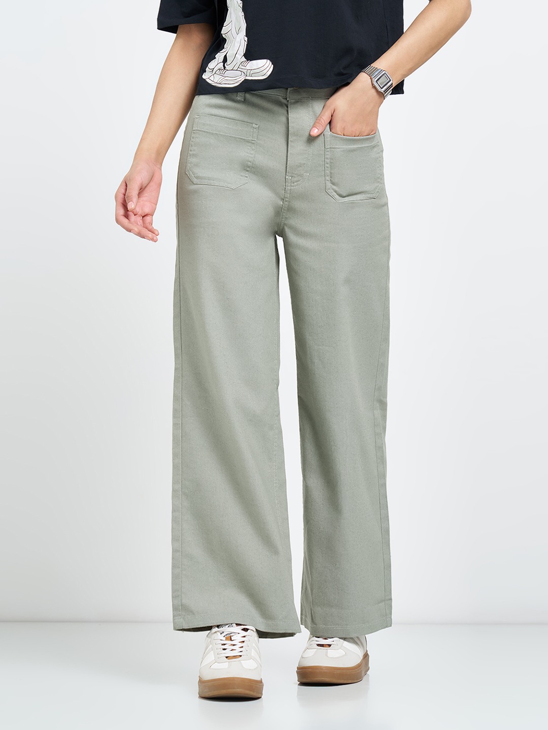 Sage Straight-Fit Utility Jeans