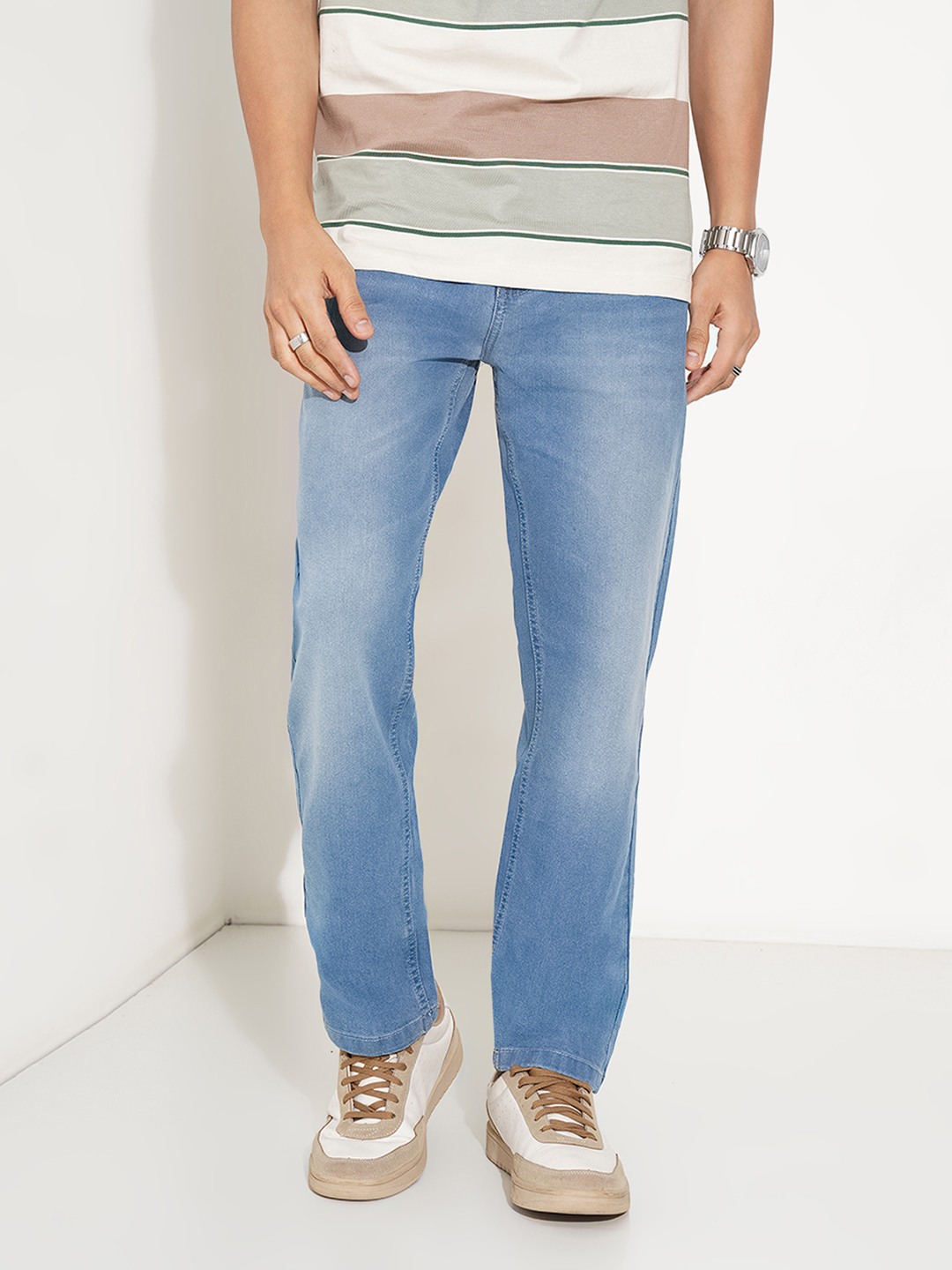 Light Blue Faded Slim Fit Jeans