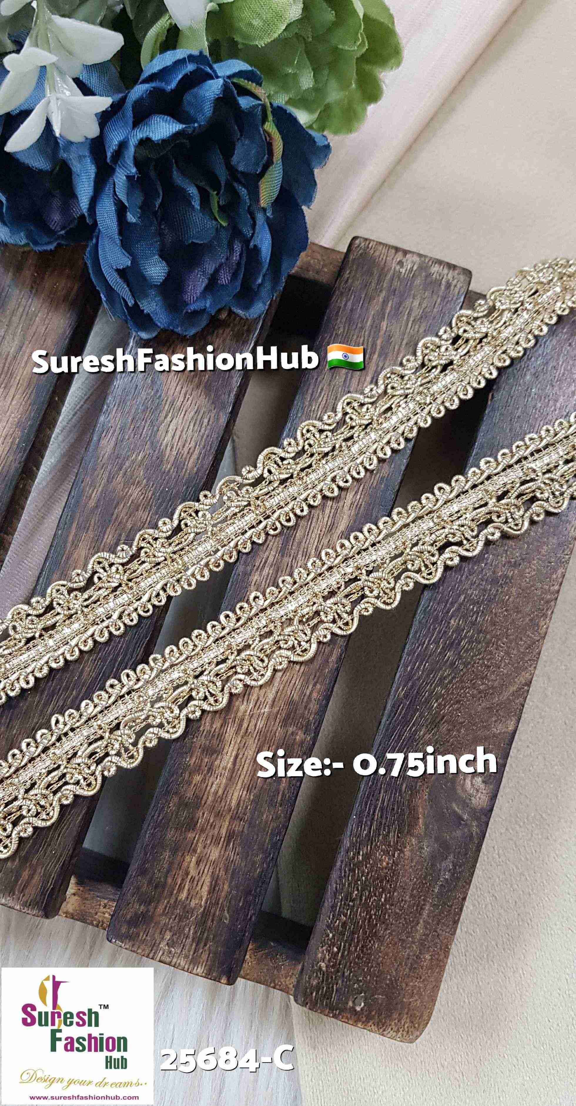 Pearl Dori Scalloped Jhalar Lace