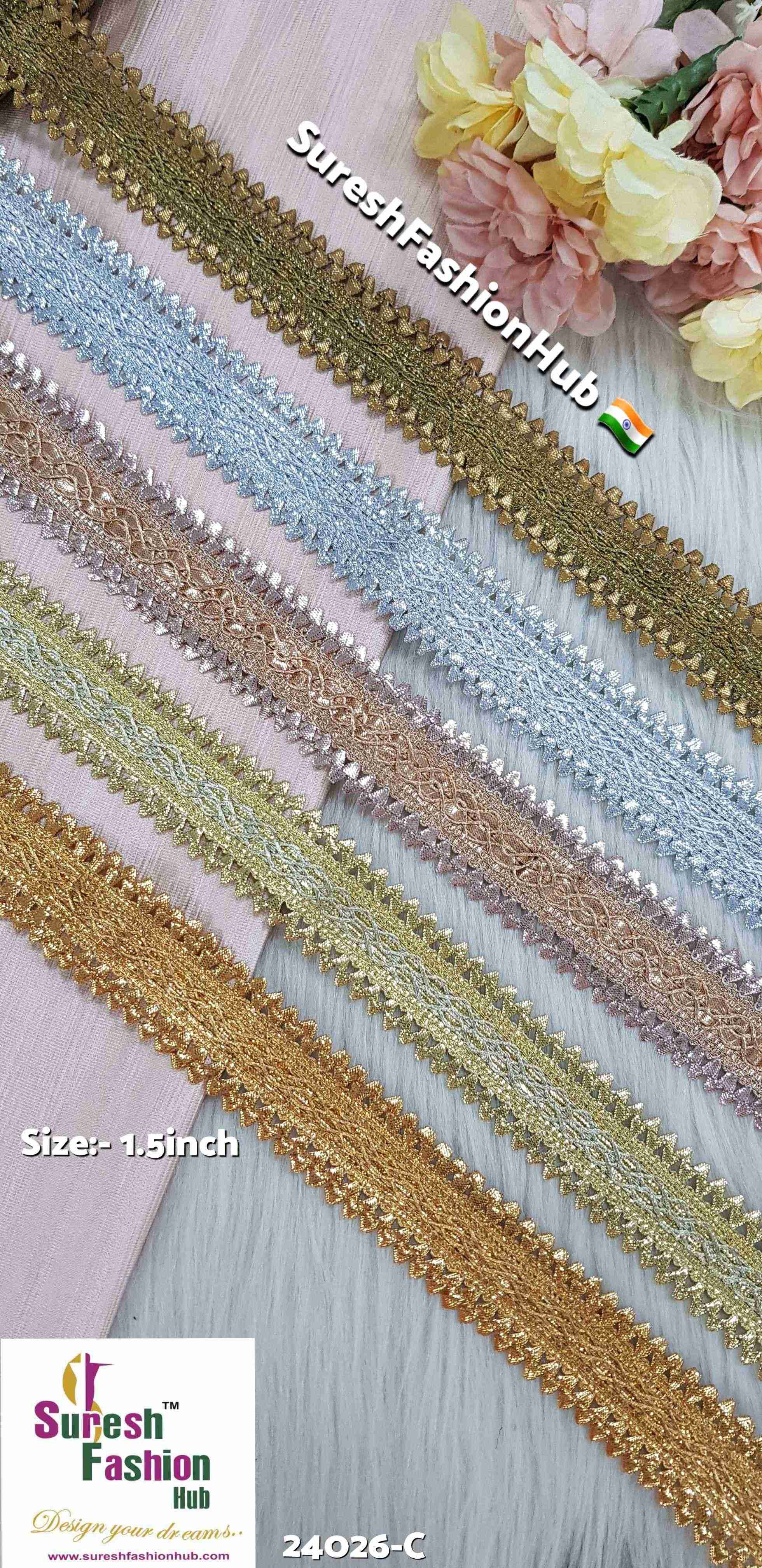 Light Gold Samosa Jhalar Lace