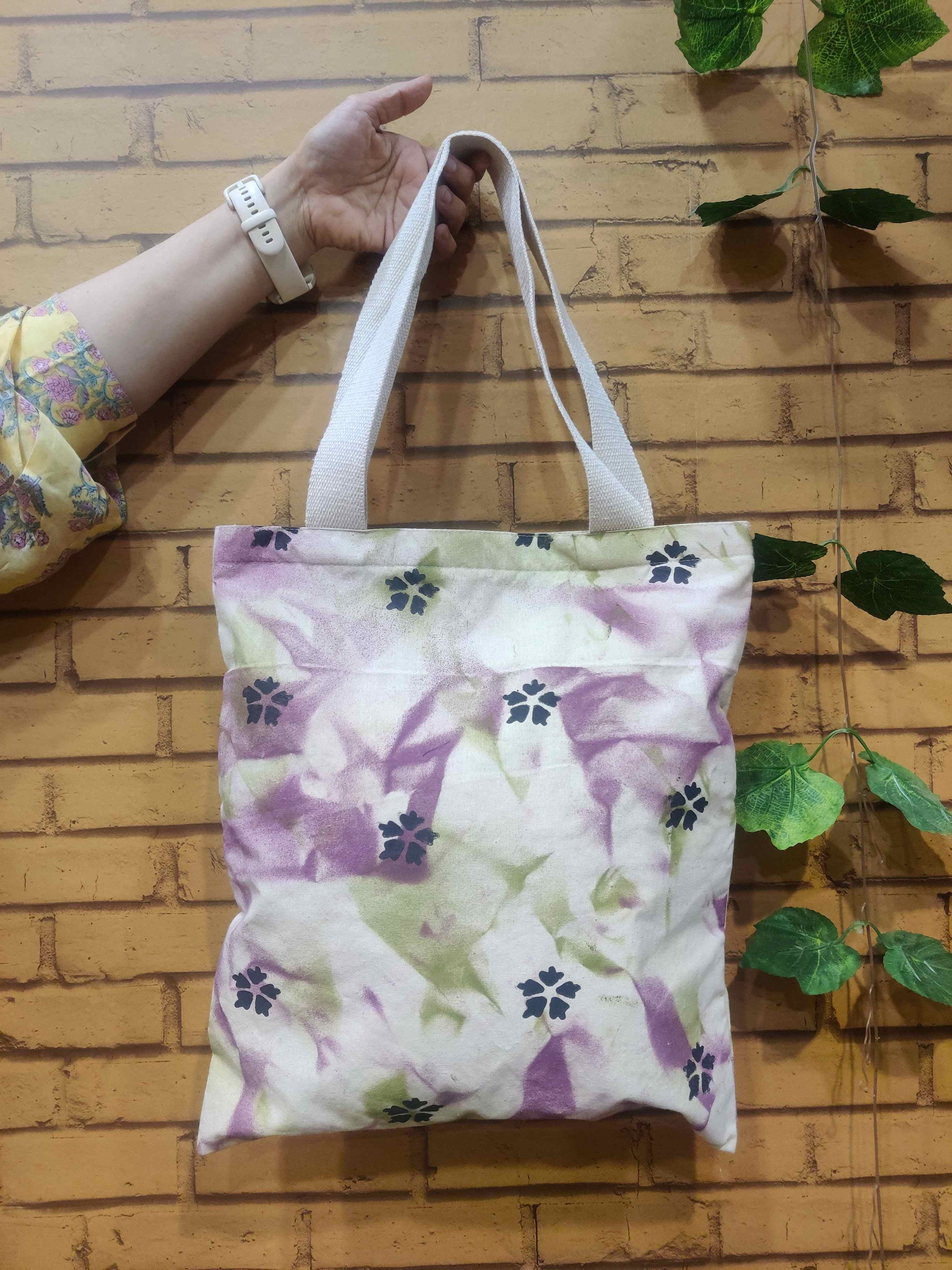 Handpainted Tote Bags with Zipper