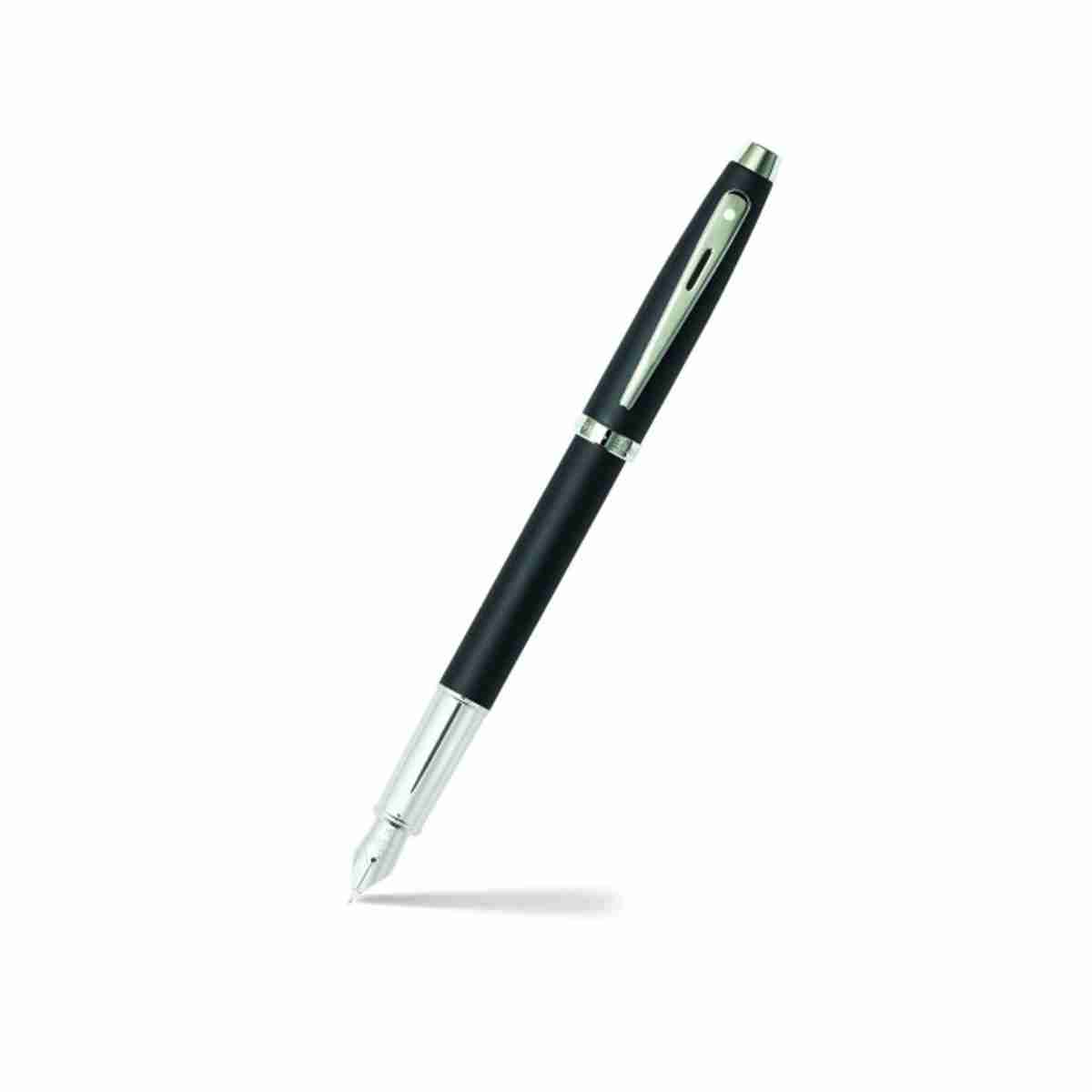 Sheaffer Gift 100 Fountain Pen (Fine) Matte Black with Chrome-Plated Trim