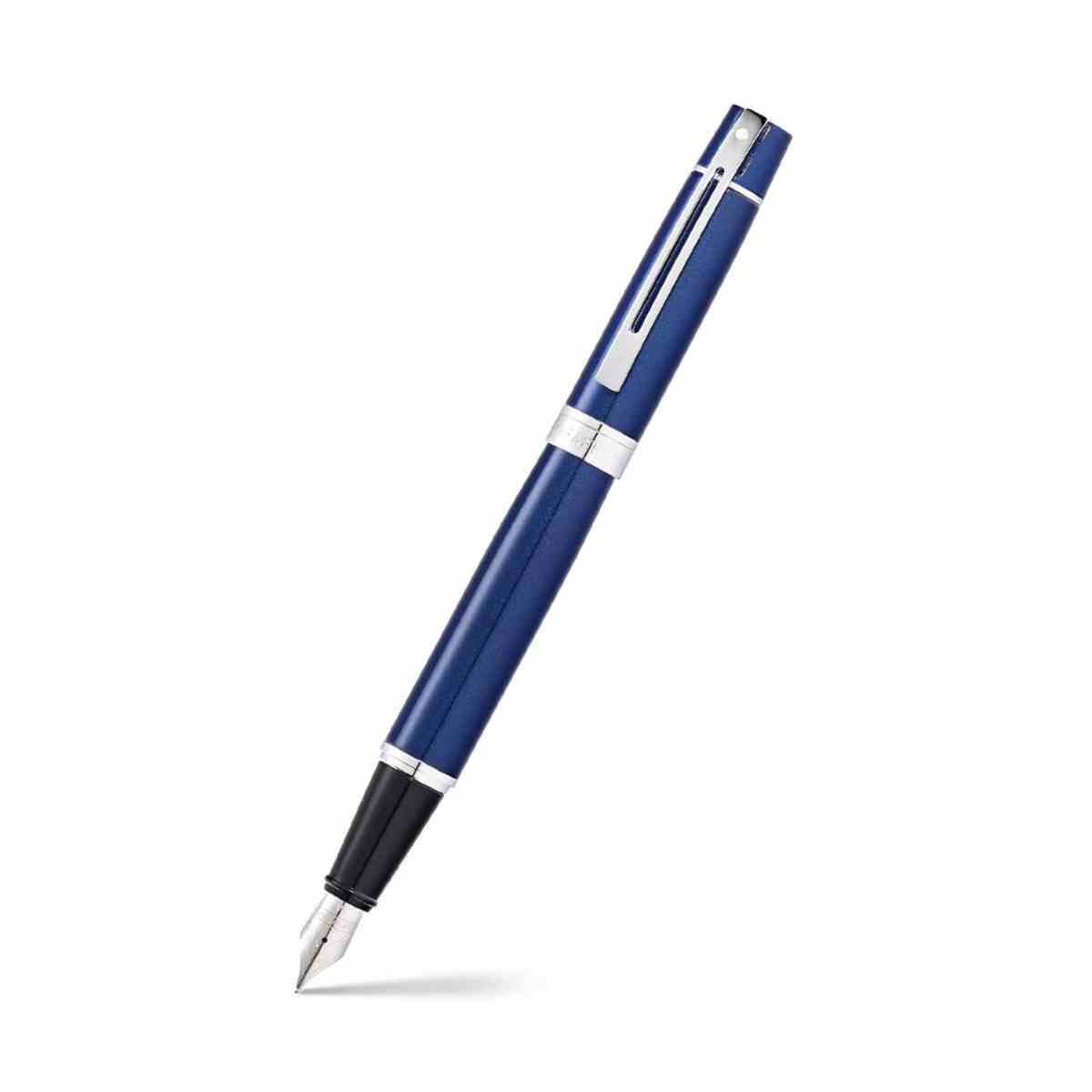Sheaffer Gift 300 Fountain Pen (Medium) Glossy Blue with Chrome-Plated Trim